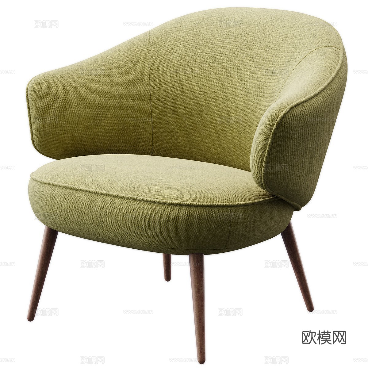 现代北欧布艺扶手椅3d模型下载（渲染图3）