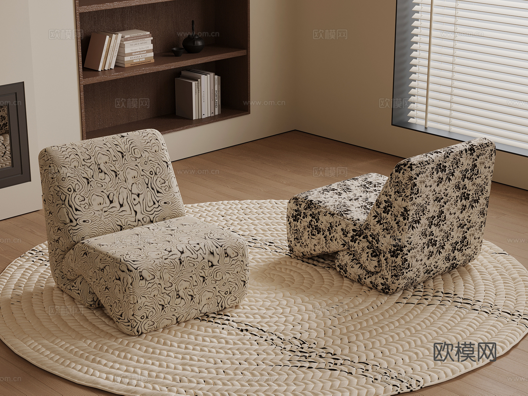 中古风单人沙发 懒人沙发3d模型下载