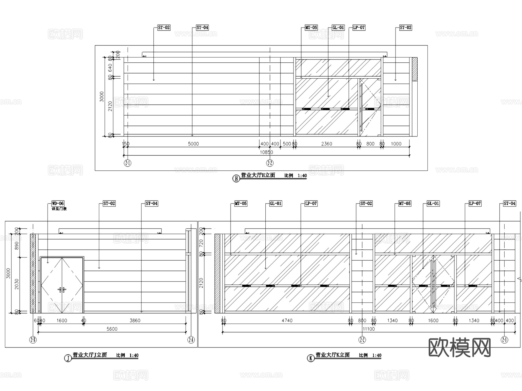 澄江中成村镇银行室内装饰CAD施工图全套cad施工图