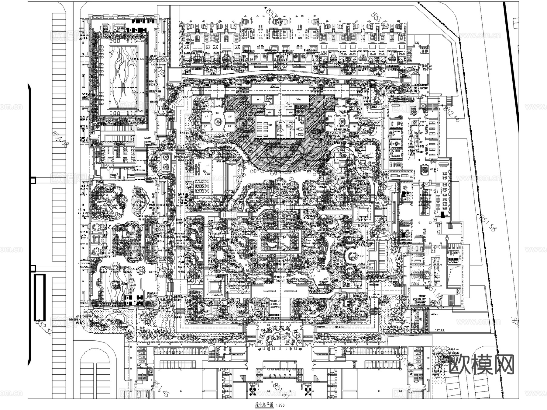 白桦林温泉汇假日酒店景观CAD施工图全套cad施工图