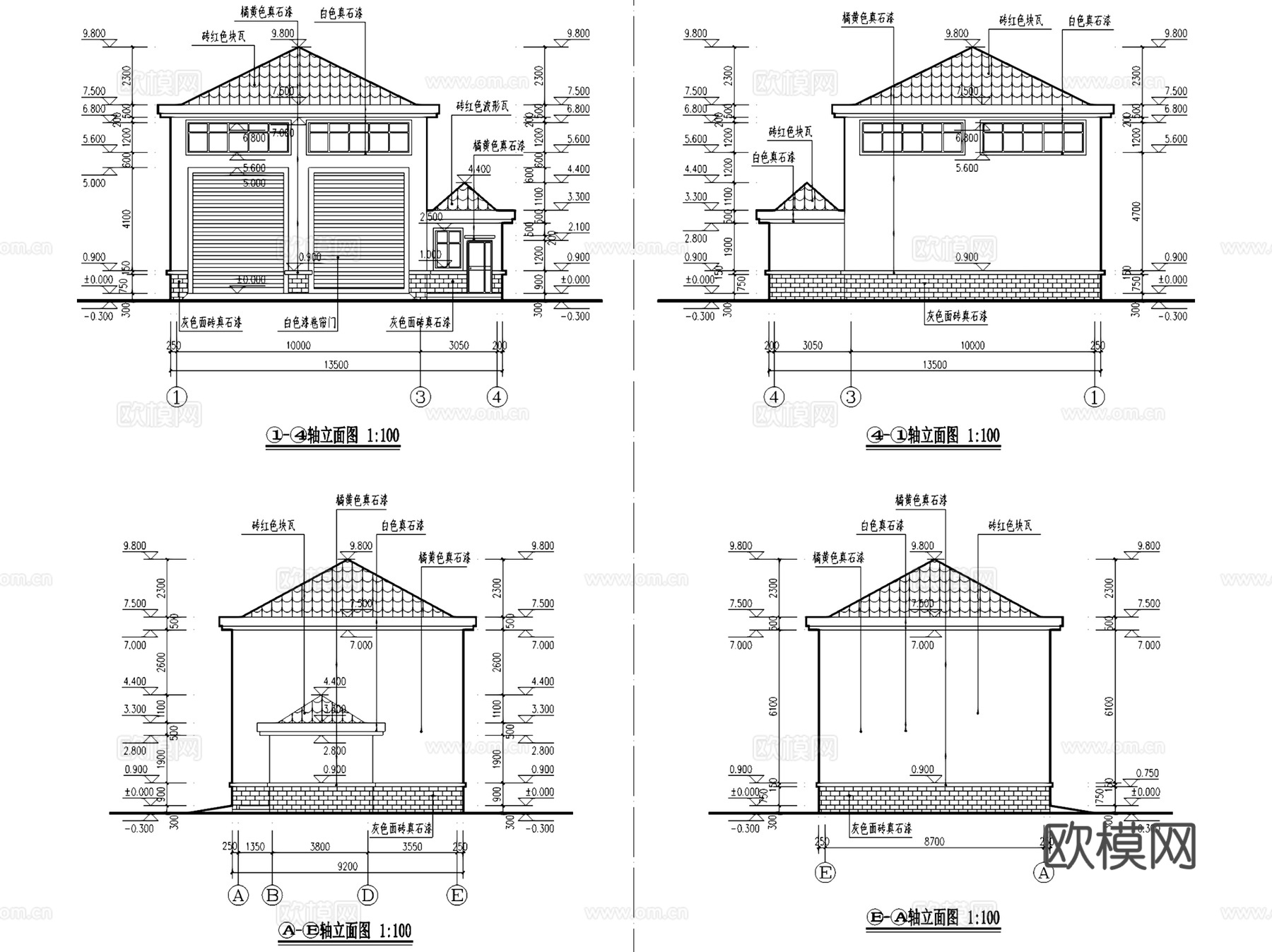 鹤壁开发区垃圾中转站建筑CAD施工图全套cad施工图