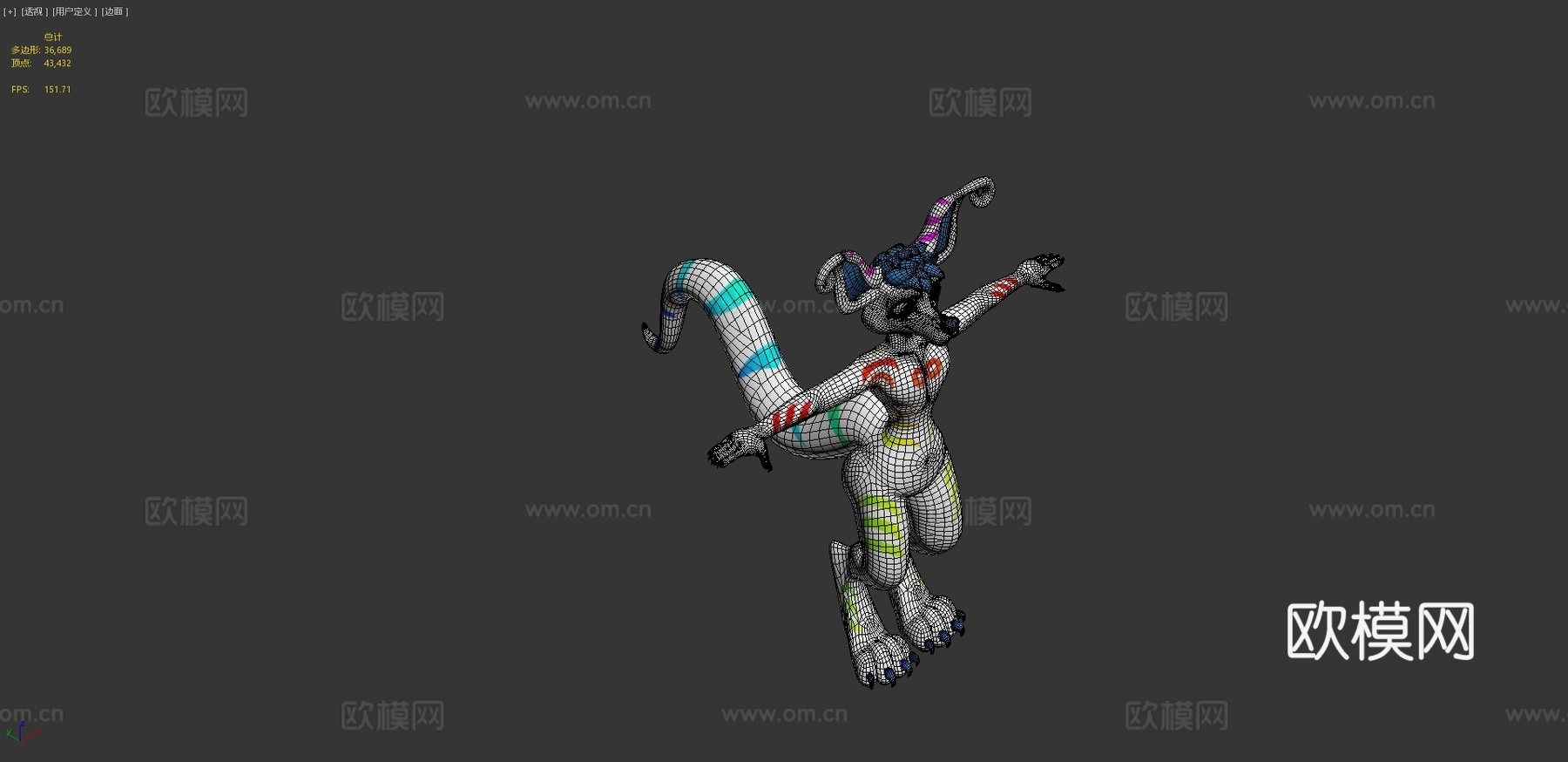 克鲁克斯-虚拟现实聊天&amp;虚拟主播头像3d模型下载（渲染图4）