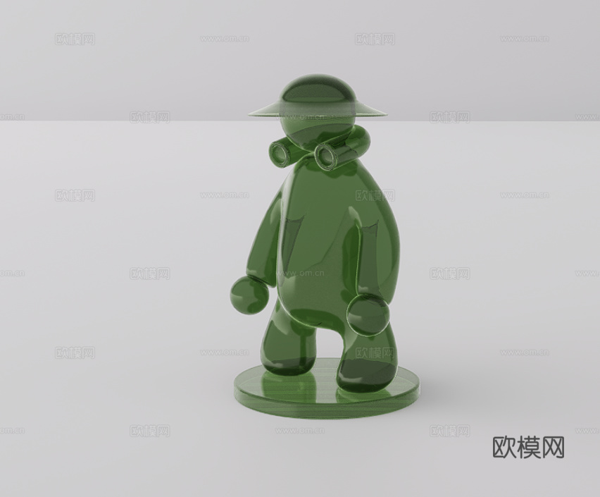 玻璃摆件su模型