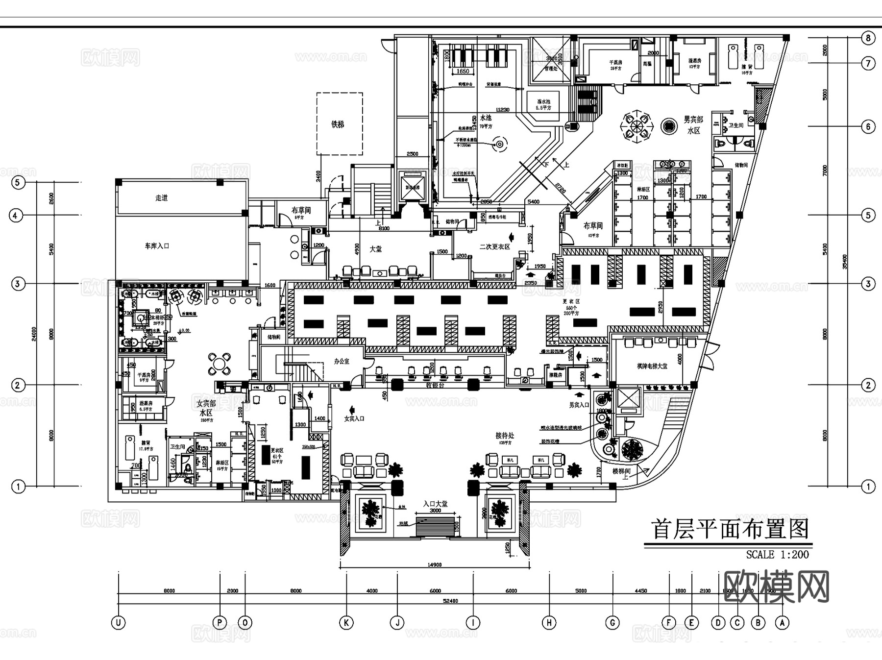 各类商业店铺空间室内装饰CAD施工图集 25套cad施工图