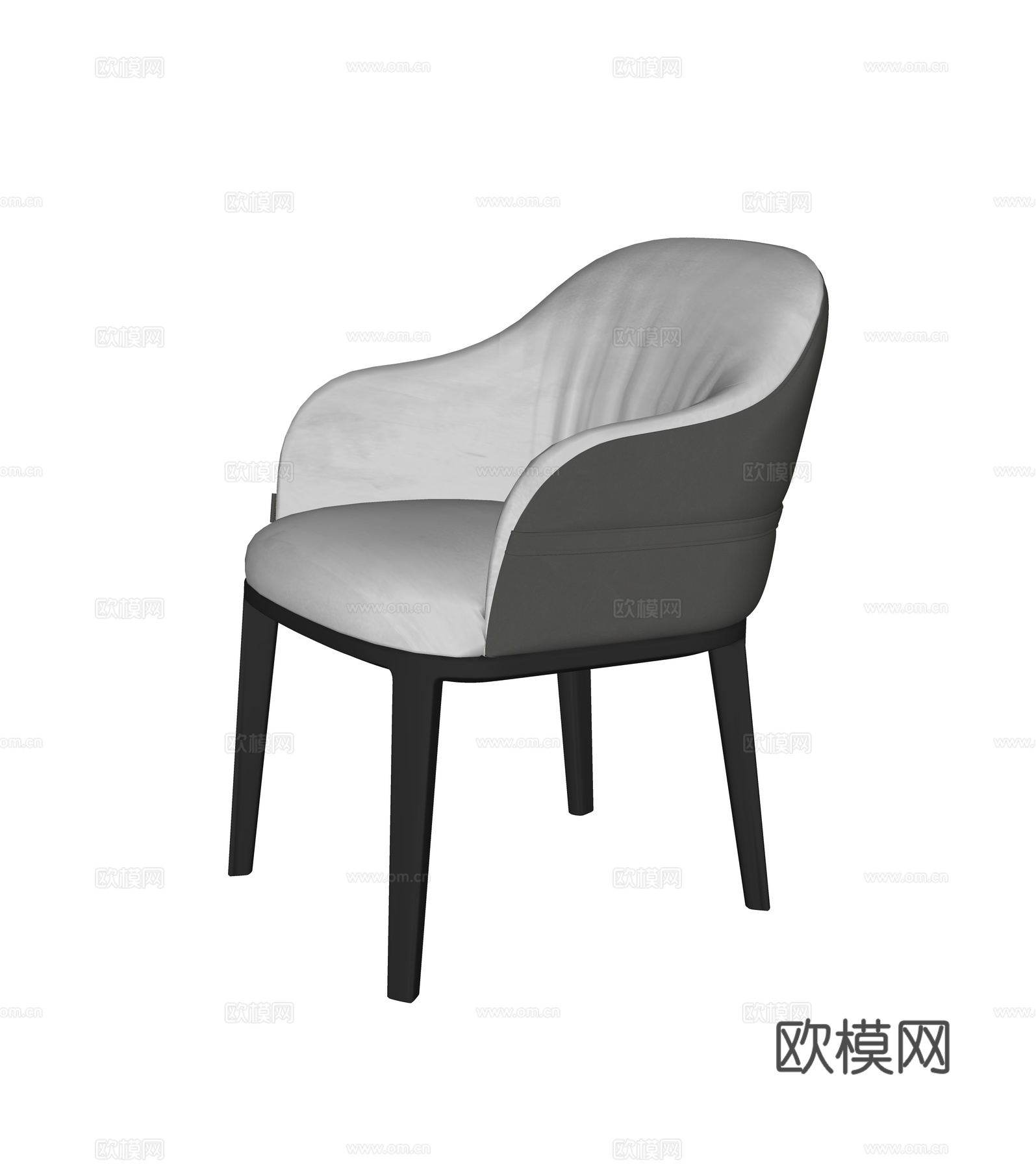 现代皮质单椅 餐椅su模型