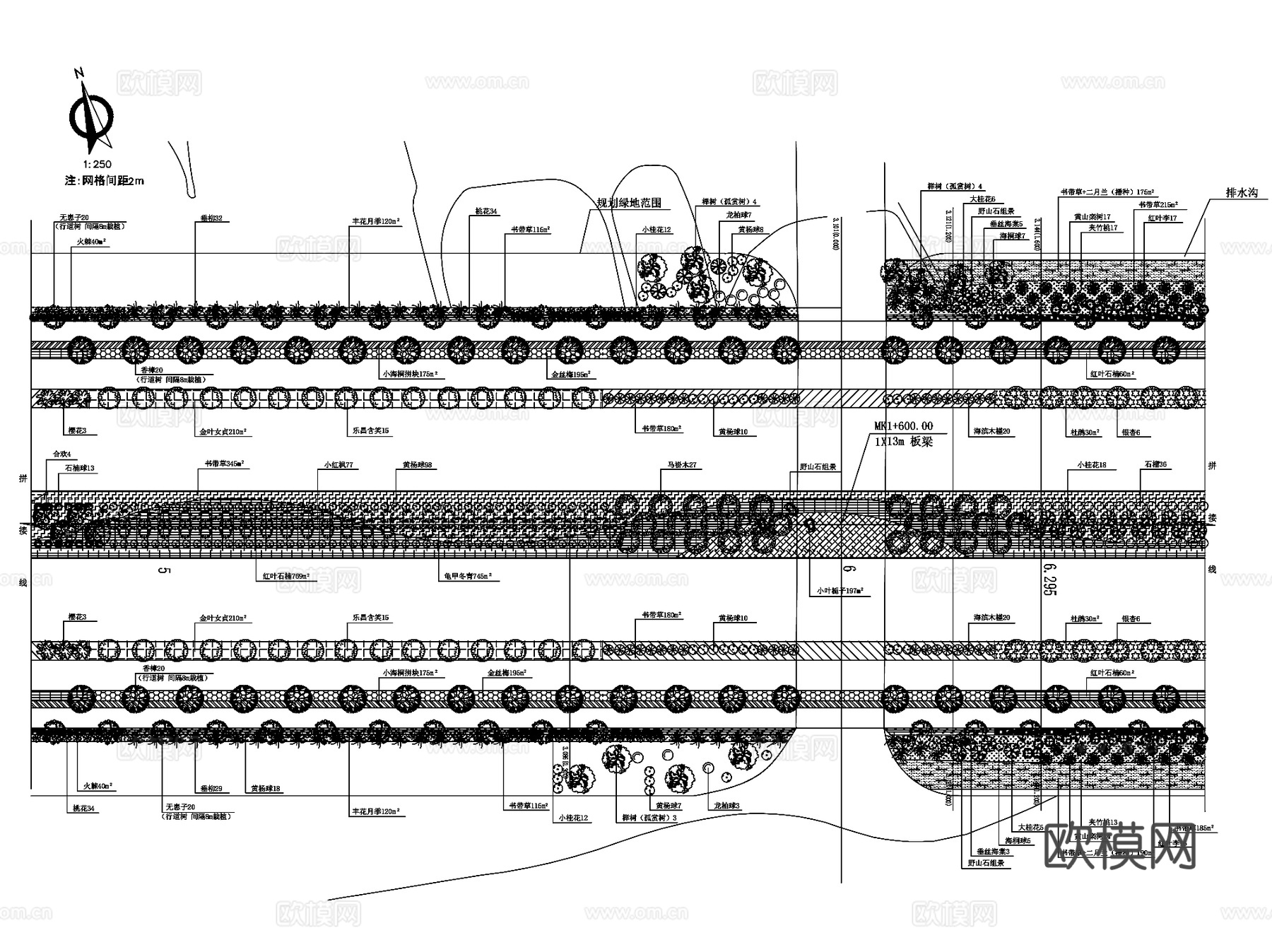 高速市政公路道路景观CAD施工图集 16套cad施工图