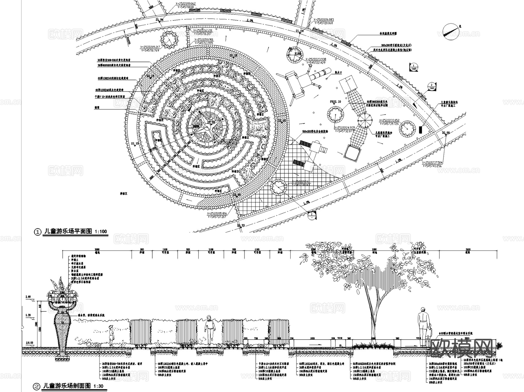 惠阳泗水湖滨公园一期景观CAD施工图全套cad施工图cad施工图