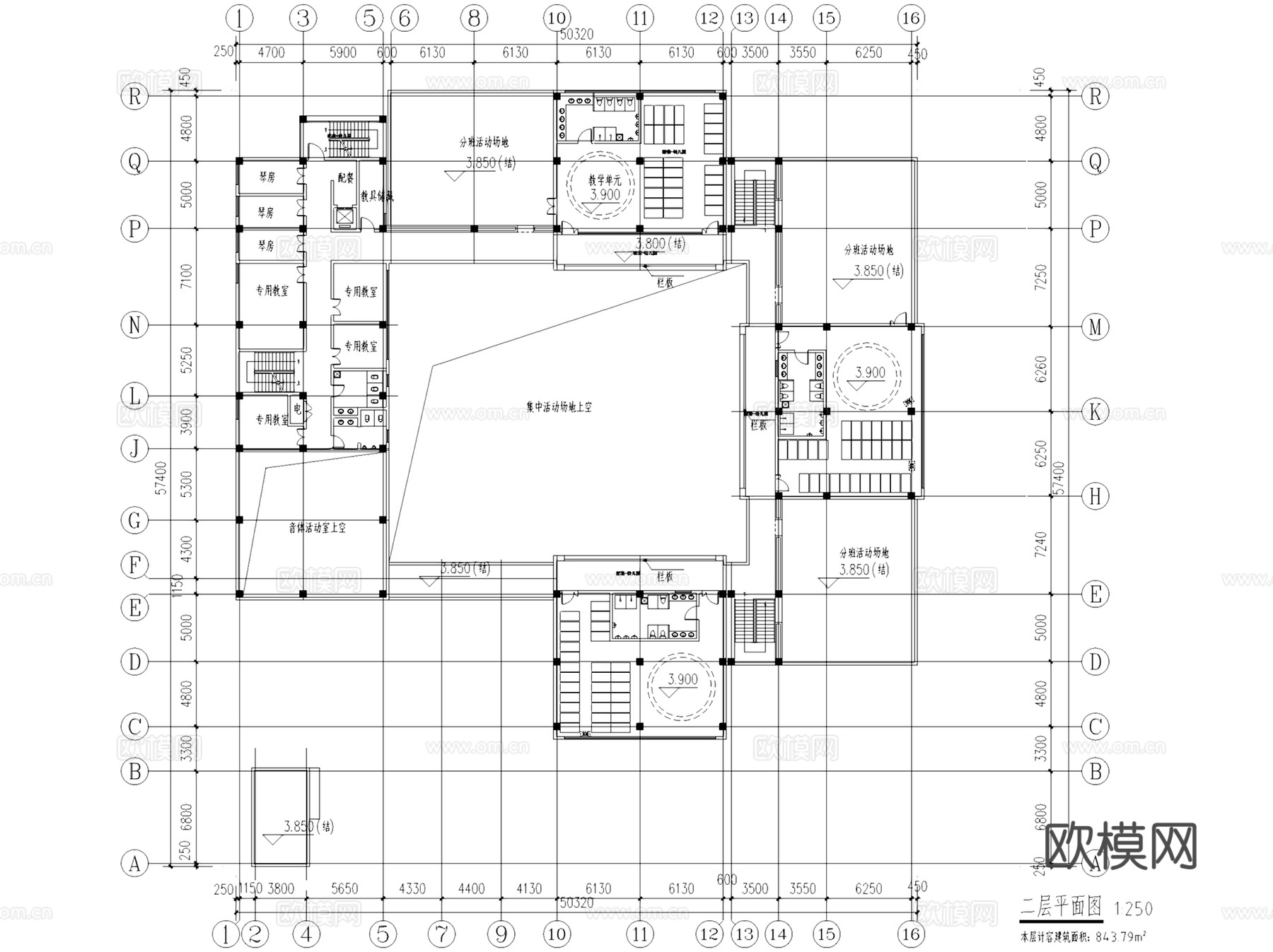 成都曾家坡幼儿园建筑CAD施工图整套cad施工图