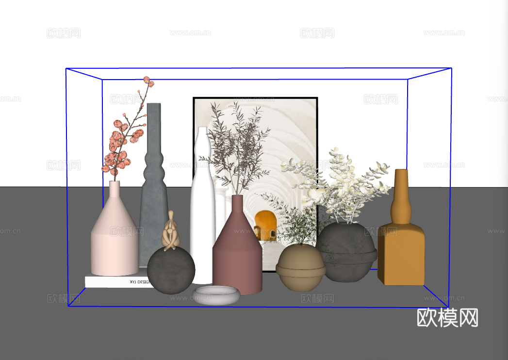 摆件组合su模型