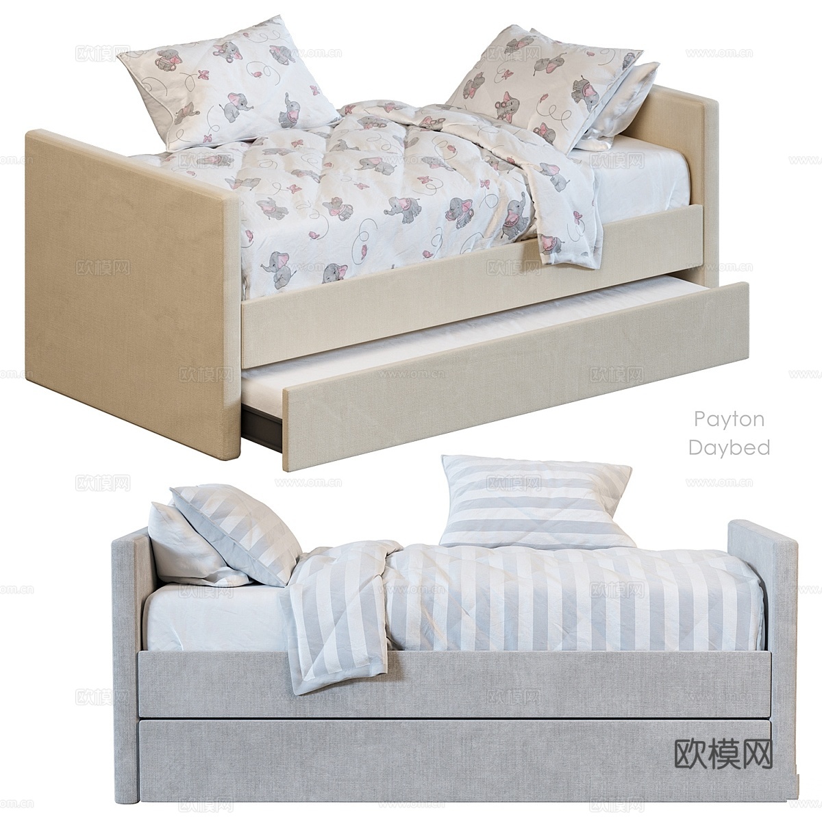 Payton床 West Elm3d模型下载