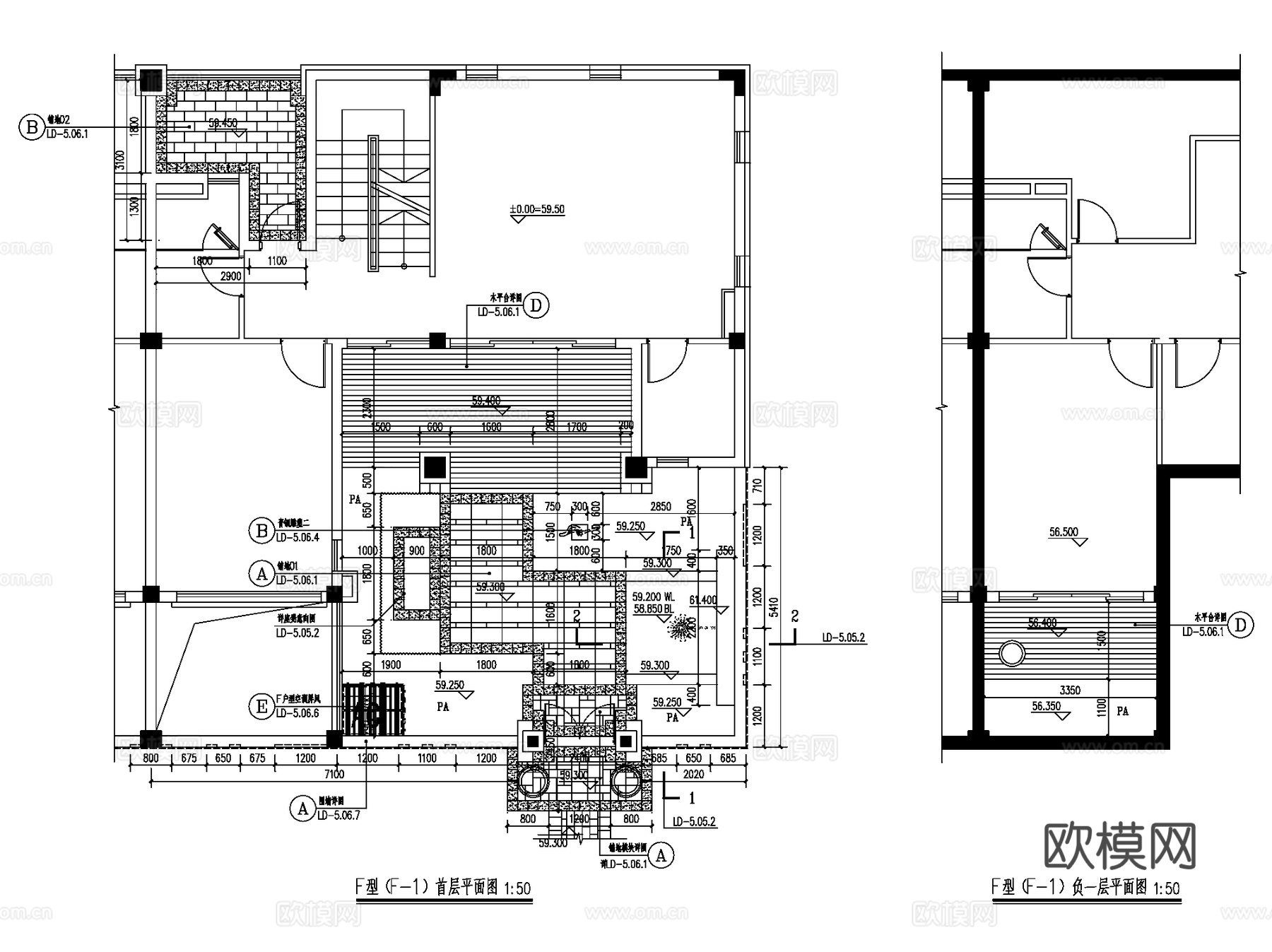 方直芙蓉墅各户型别墅景观CAD施工图集 5套cad施工图