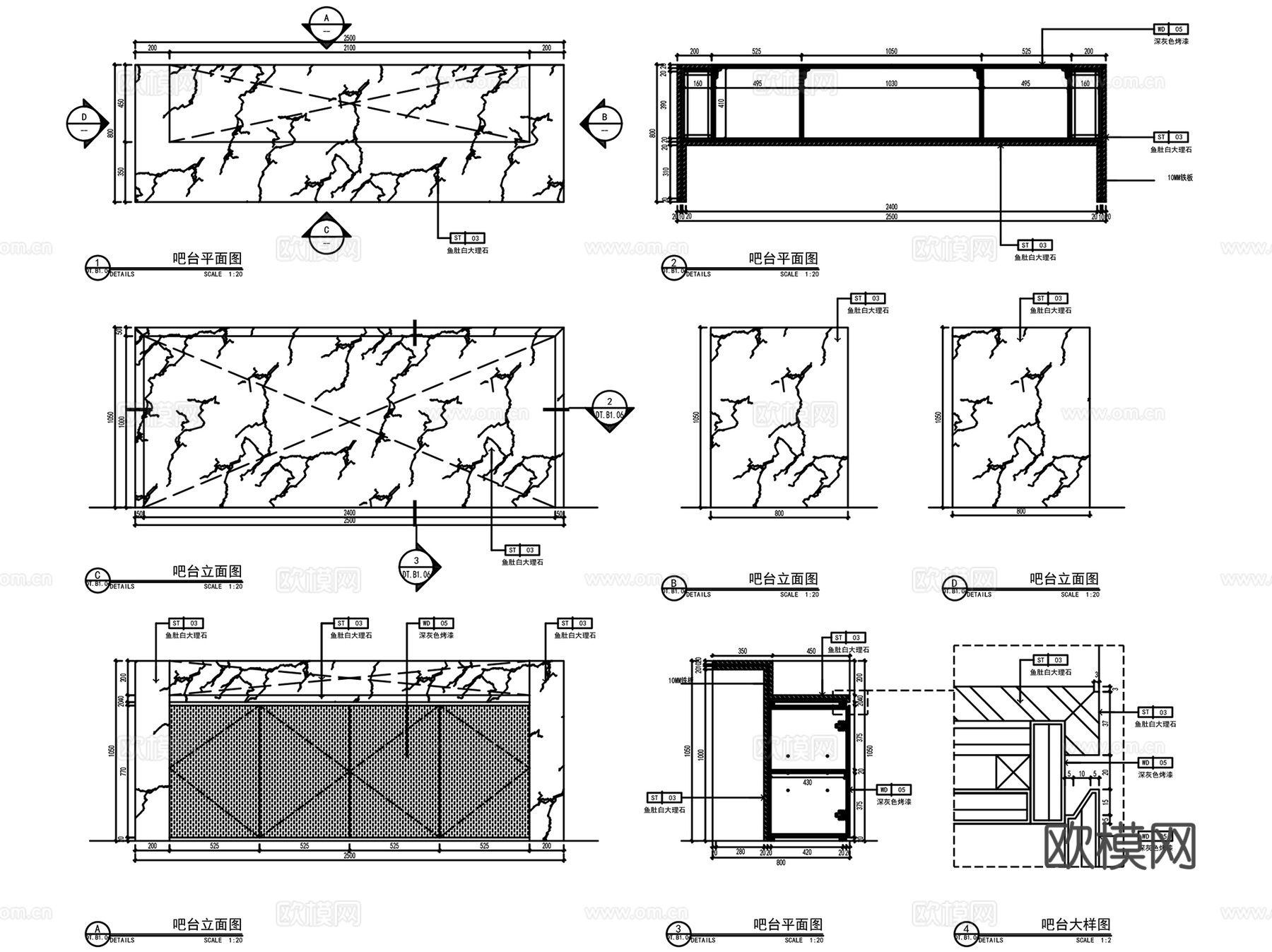 杭州万科郡西三期样板房室内装饰CAD施工图全集cad施工图