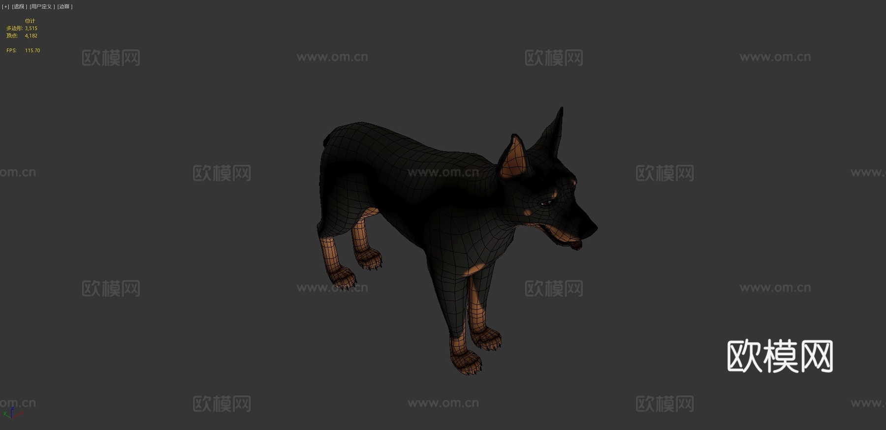 杜宾犬3d模型下载（渲染图4）