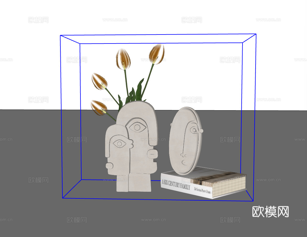 摆件组合su模型