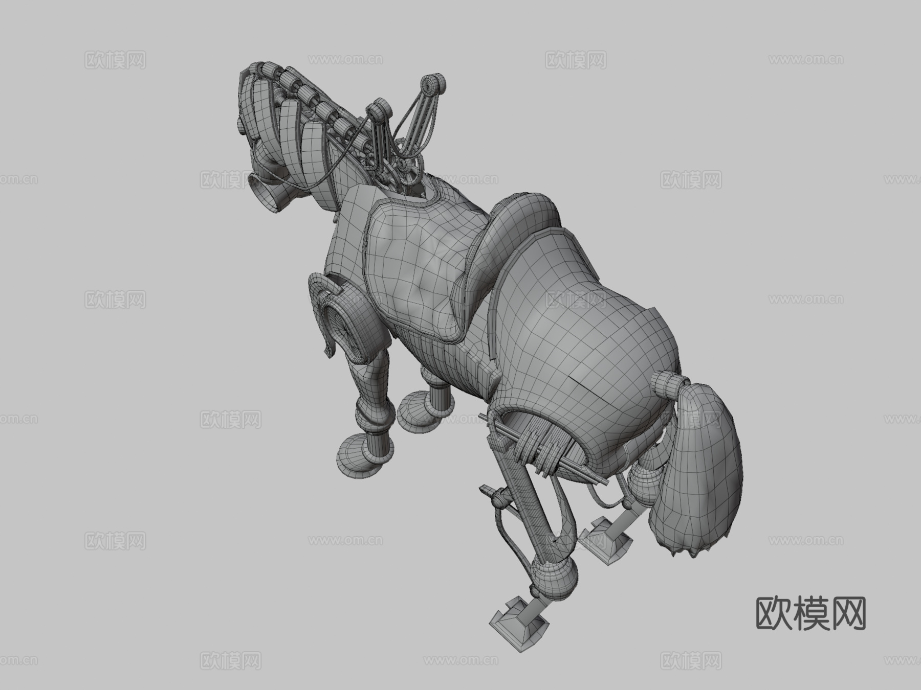 后末日机械马3d模型下载（渲染图3）