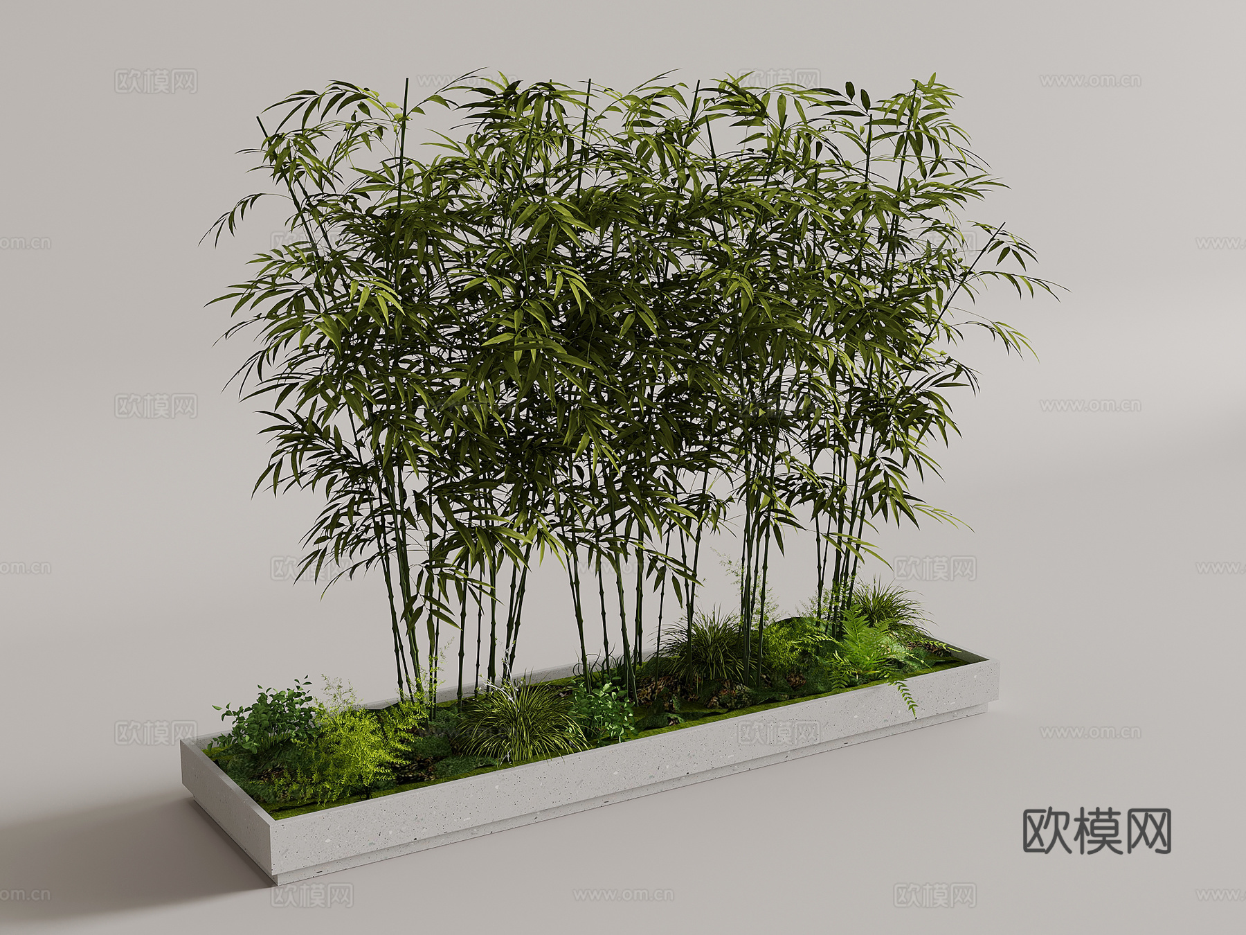 现代景观 竹子su模型