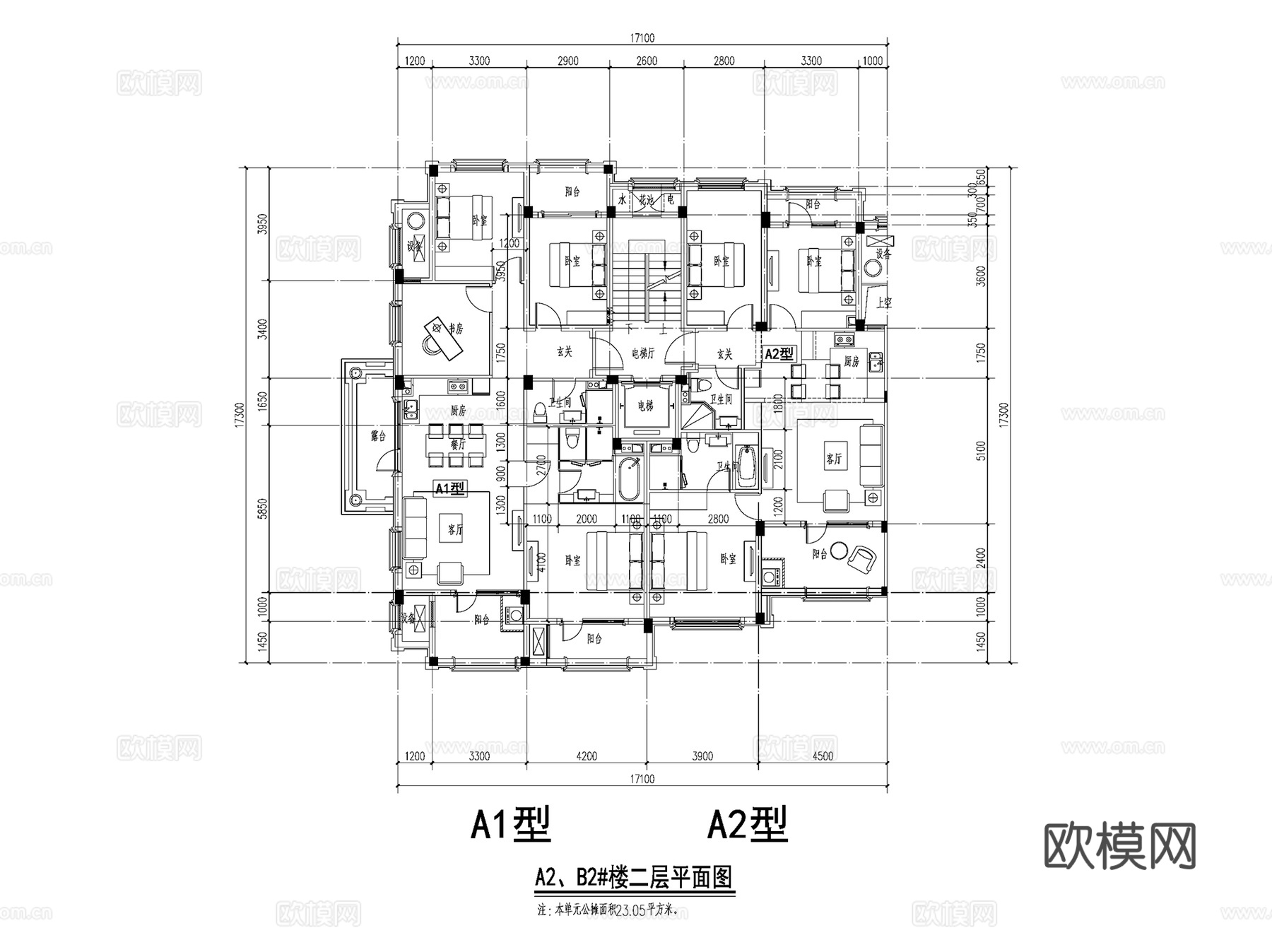 多层高层别墅度假公寓户型图CAD合集 13套cad施工图
