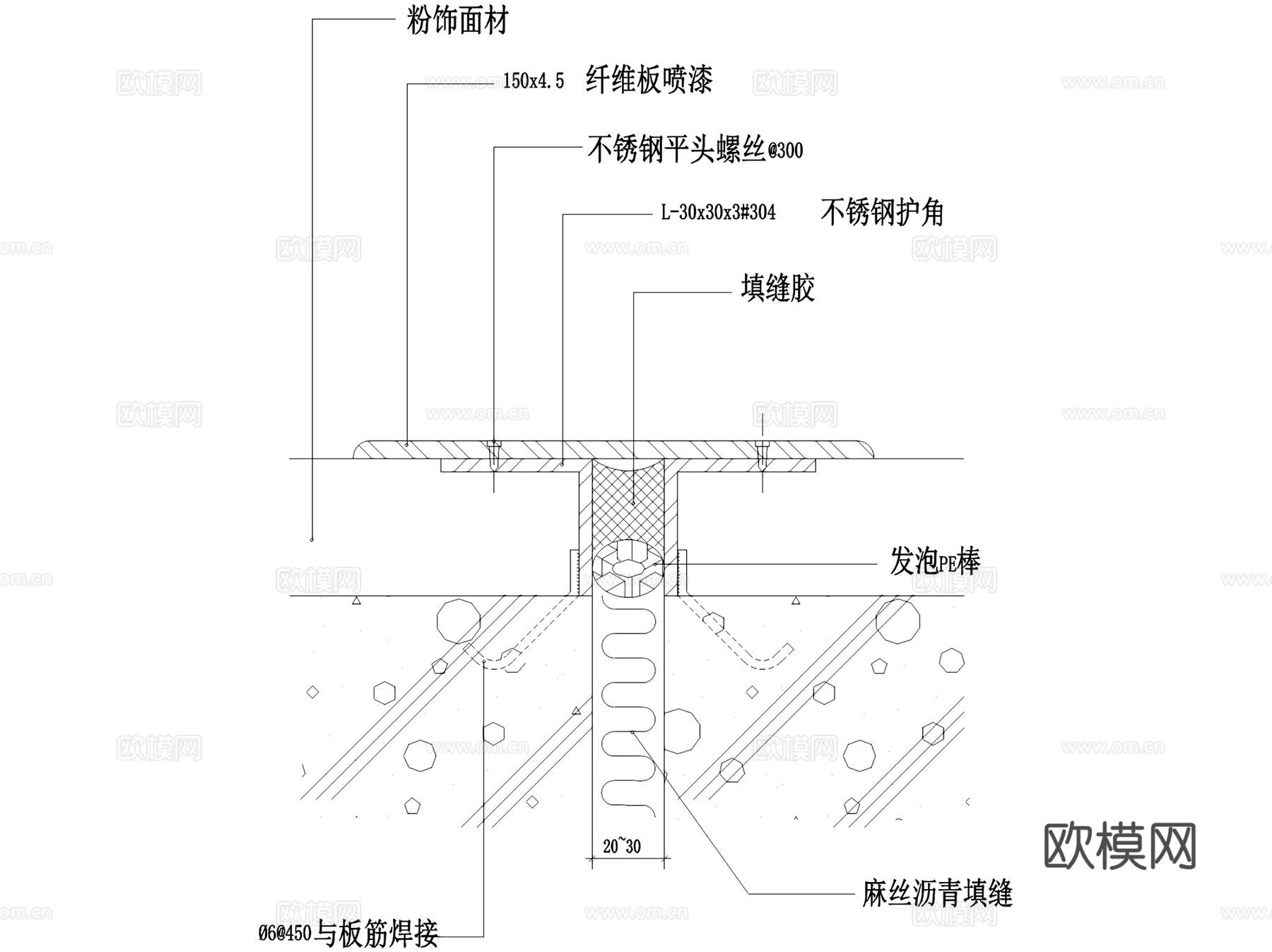 变形缝伸缩缝建筑构造节点大样CAD施工图集 44套cad施工图