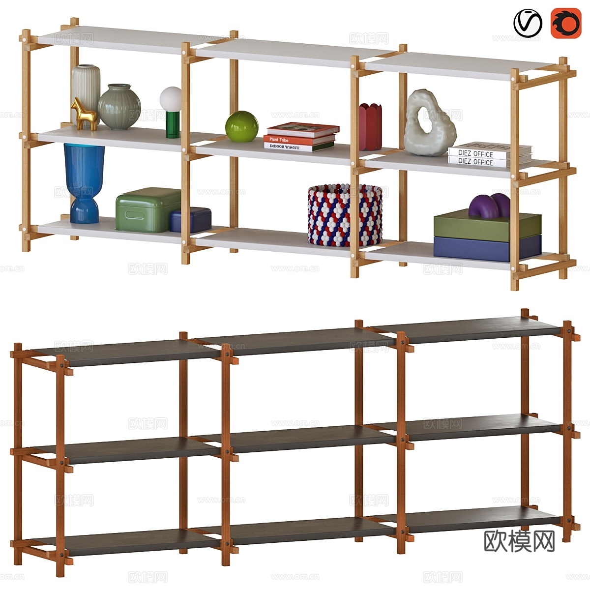 海木低矮书架3d模型下载