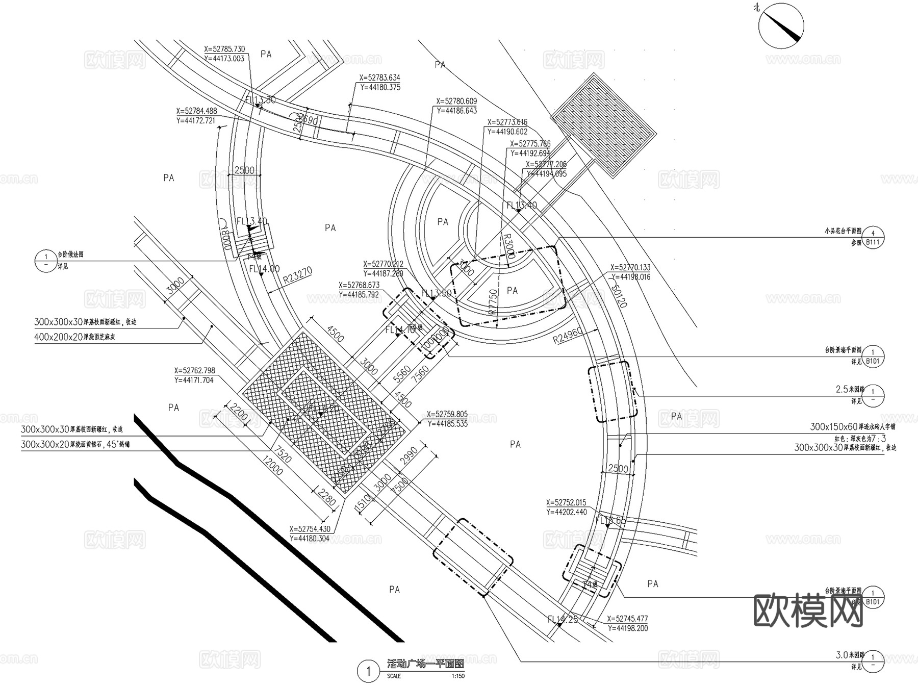 红楼滩滨水湿地公园景观CAD施工图全套cad施工图
