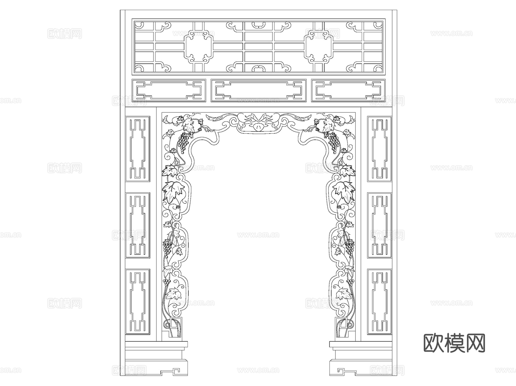 古建园林门洞门框大样图块CAD施工图集 47套cad施工图