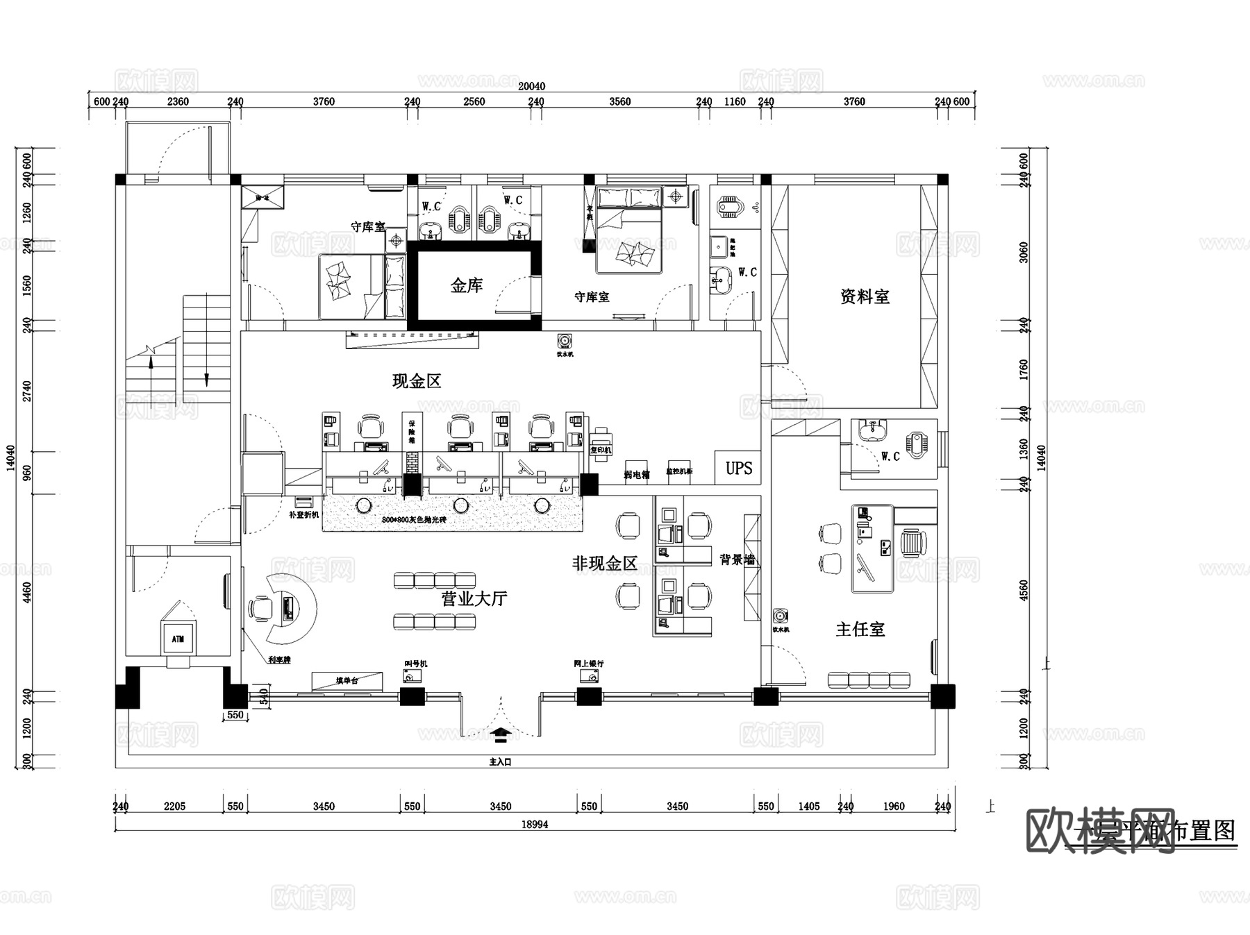 抚州宜黄农村信用联社银行室内装饰CAD施工图全套cad施工图