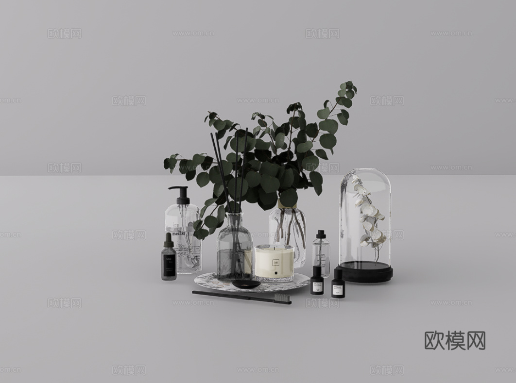 摆件组合su模型