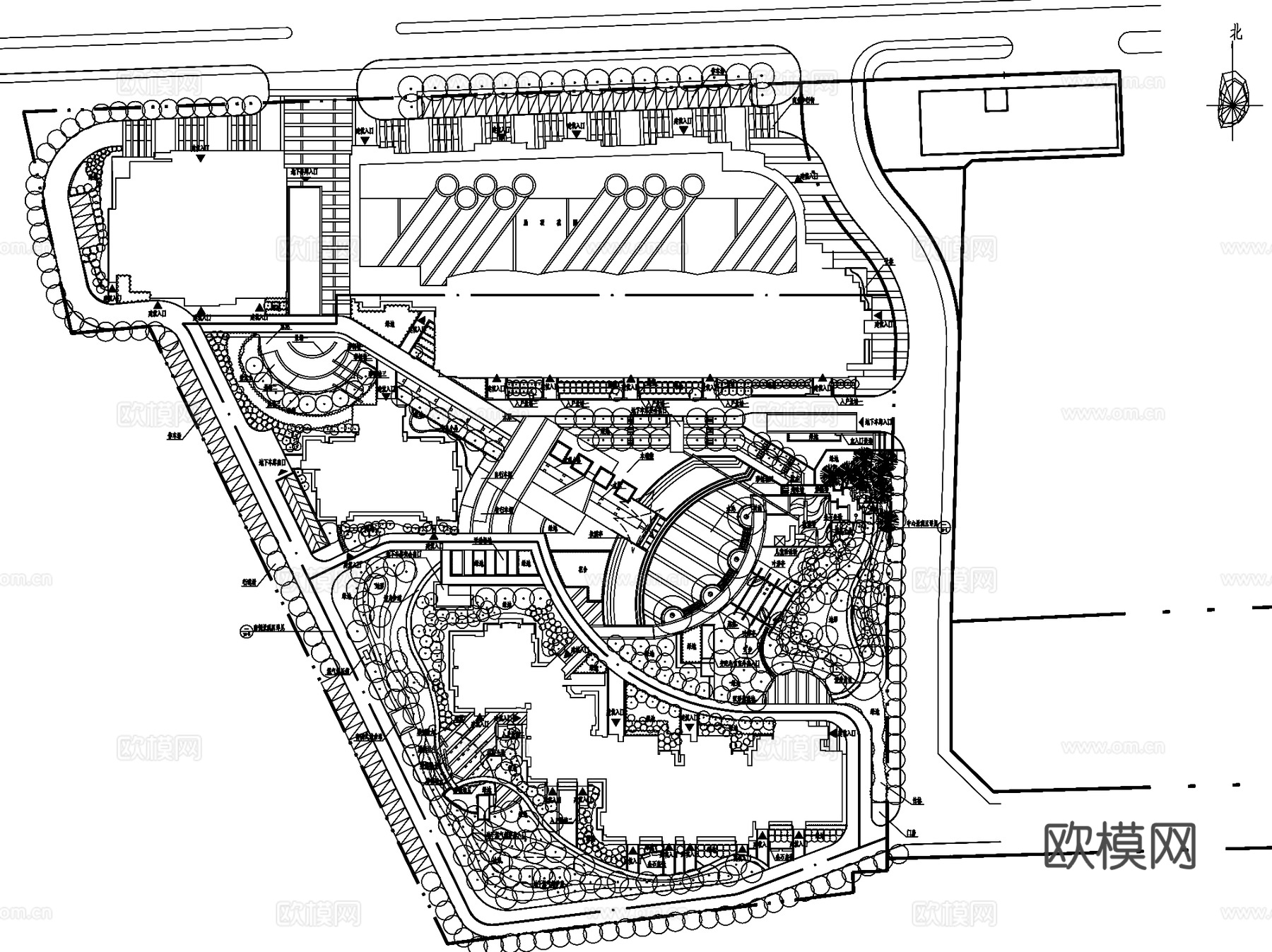华源冠军城大区住宅景观CAD施工图全套cad施工图