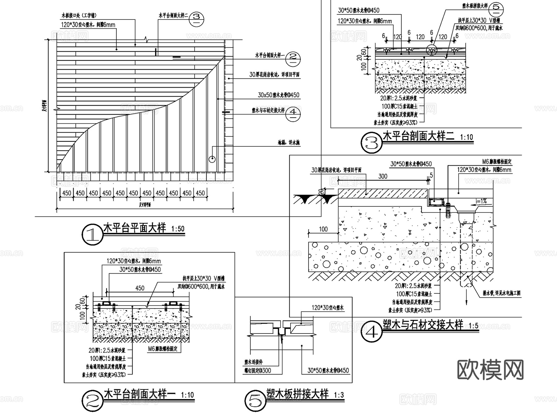 恒大常用园林景观通用大样标准化CAD施工图集 12套cad施工图