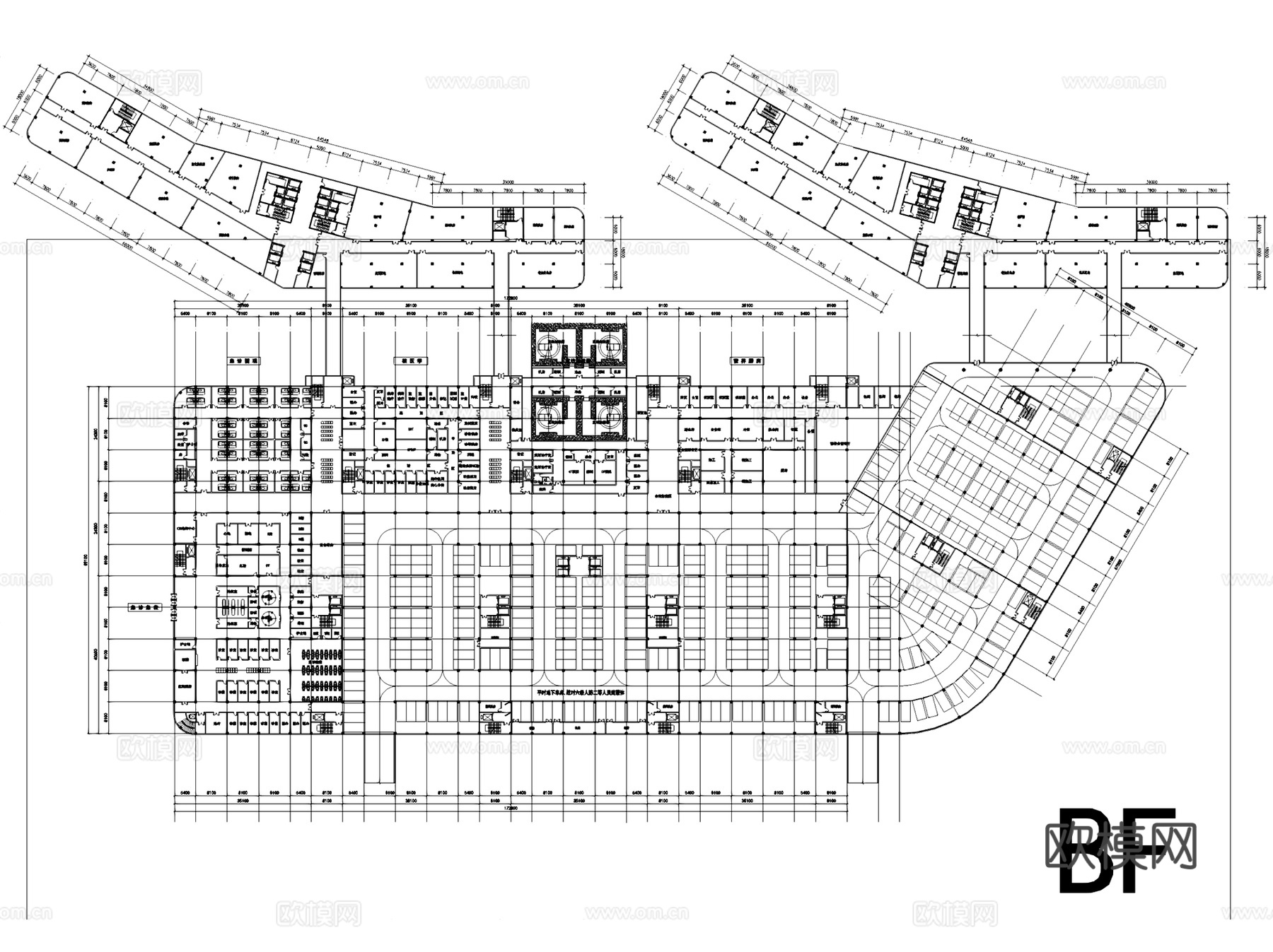 福鼎市医院百盛新院区医疗建筑平面CAD施工图+文本cad施工图