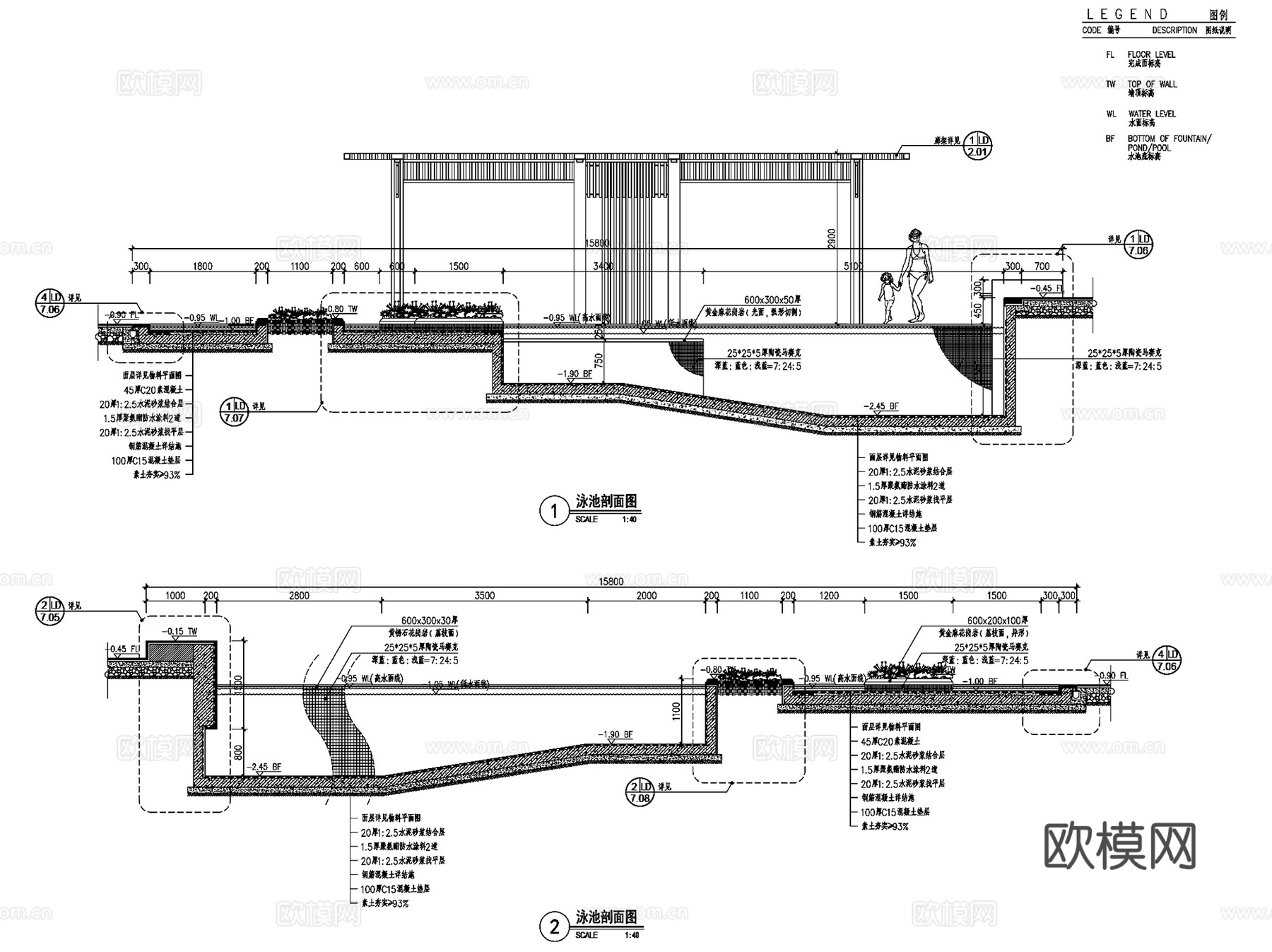 河源别墅庭院屋顶花园景观CAD施工图全套cad施工图