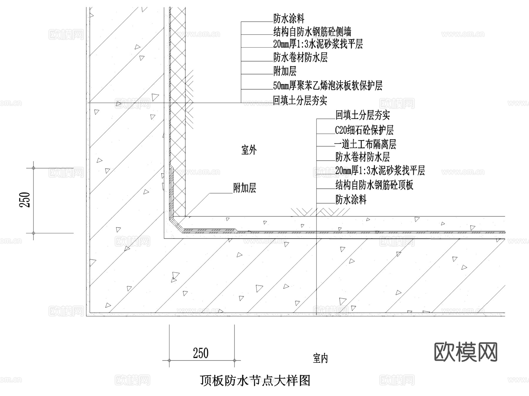 地下室防水节点大样详图CAD施工图集 23套cad施工图