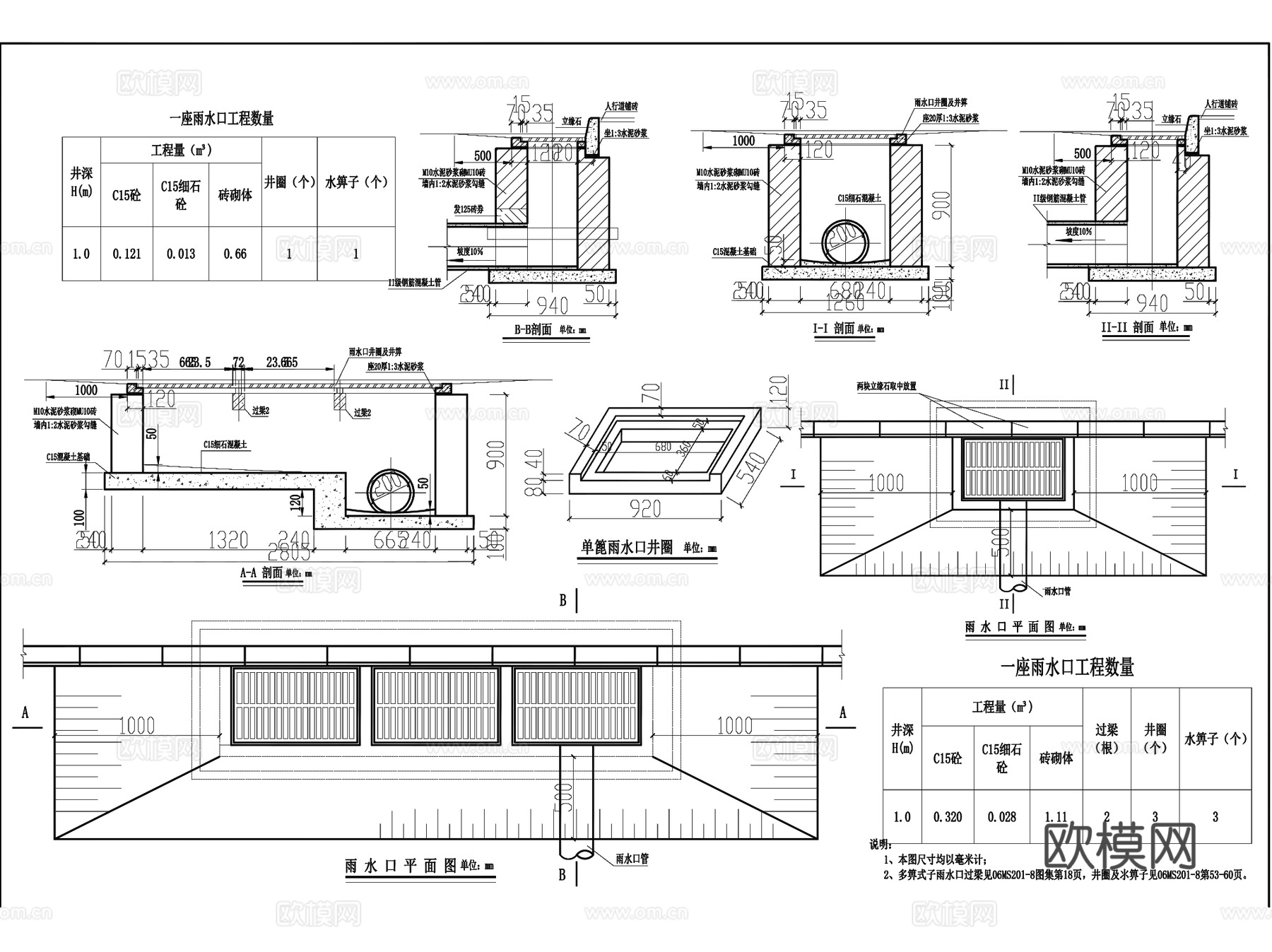 各类雨水污水检查井CAD施工图详图集cad施工图