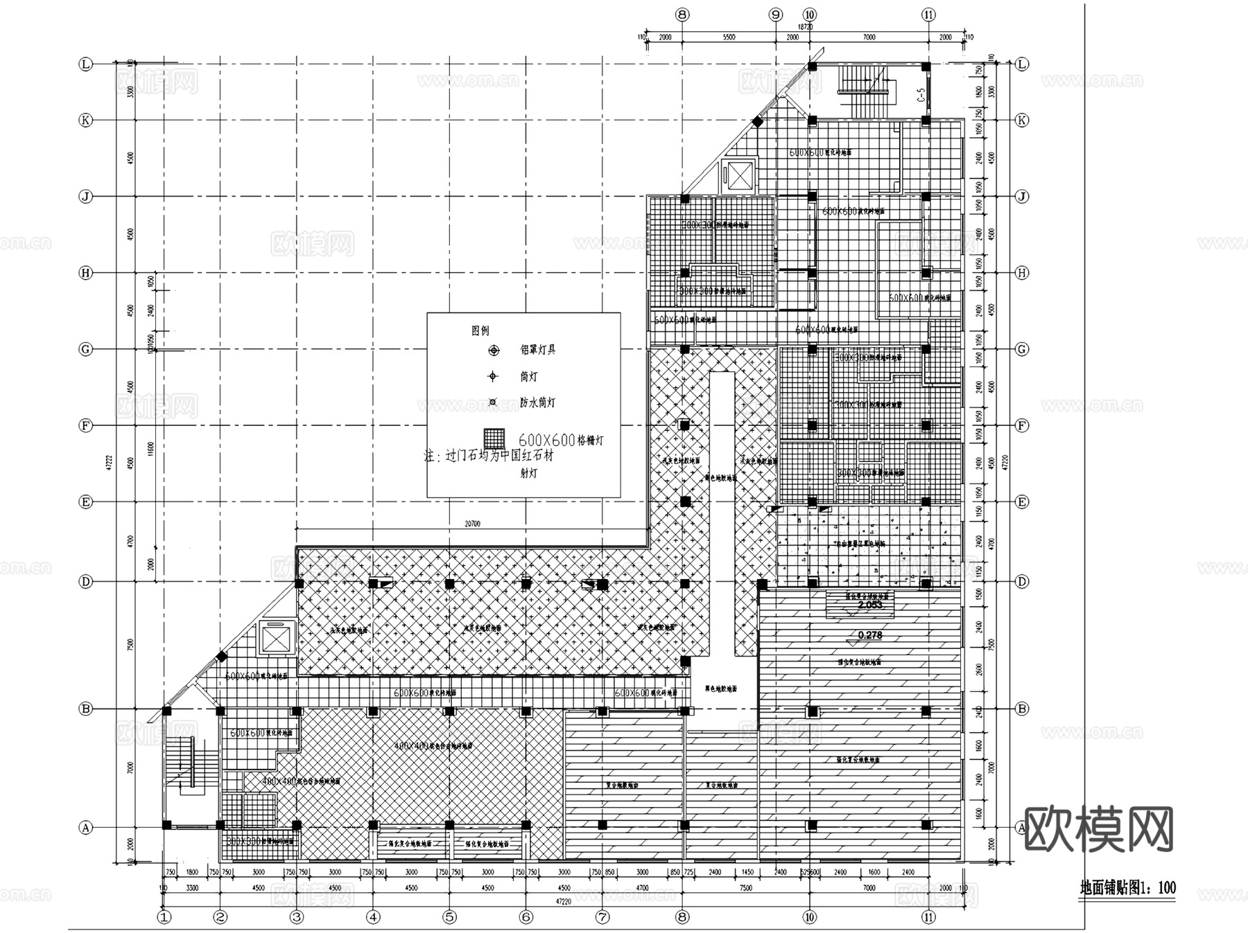 海门健身俱乐部室内装饰CAD施工图全套cad施工图