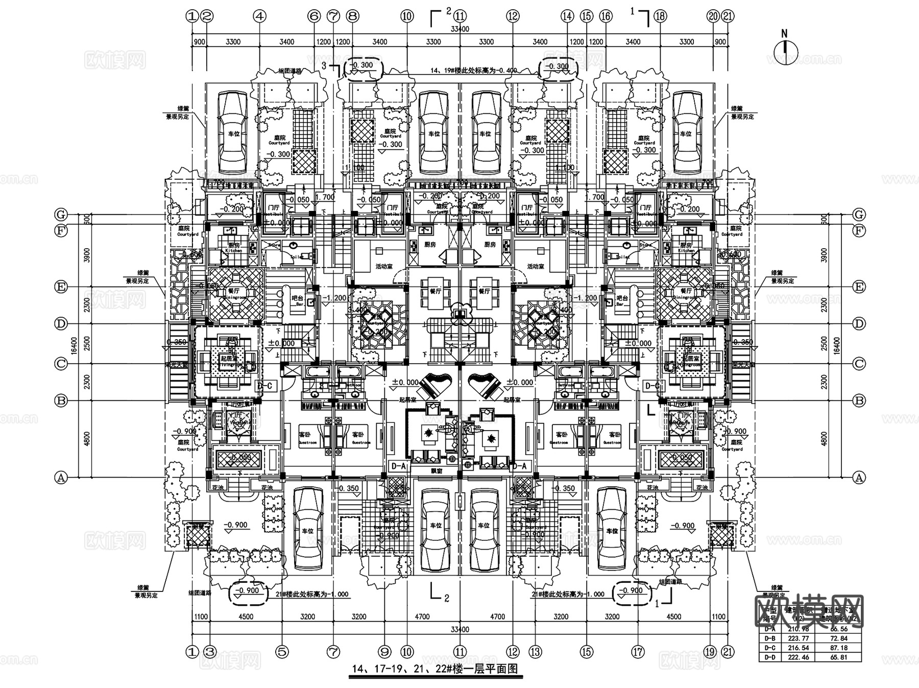独栋双拼叠加别墅户型图CAD施工图集 28套cad施工图