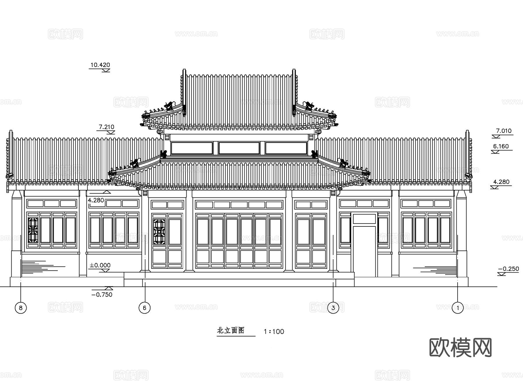 古建筑园林殿堂楼阁CAD施工图集 3套cad施工图
