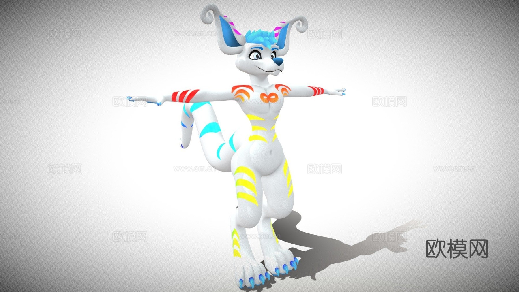 克鲁克斯-虚拟现实聊天&amp;虚拟主播头像3d模型下载（渲染图1）