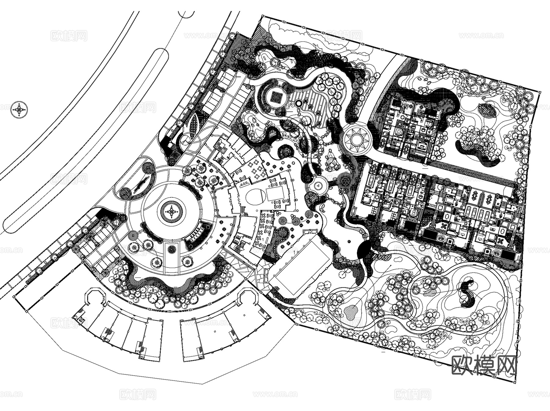 地产景观大区展示区商业植物配置CAD施工图集 7套cad施工图