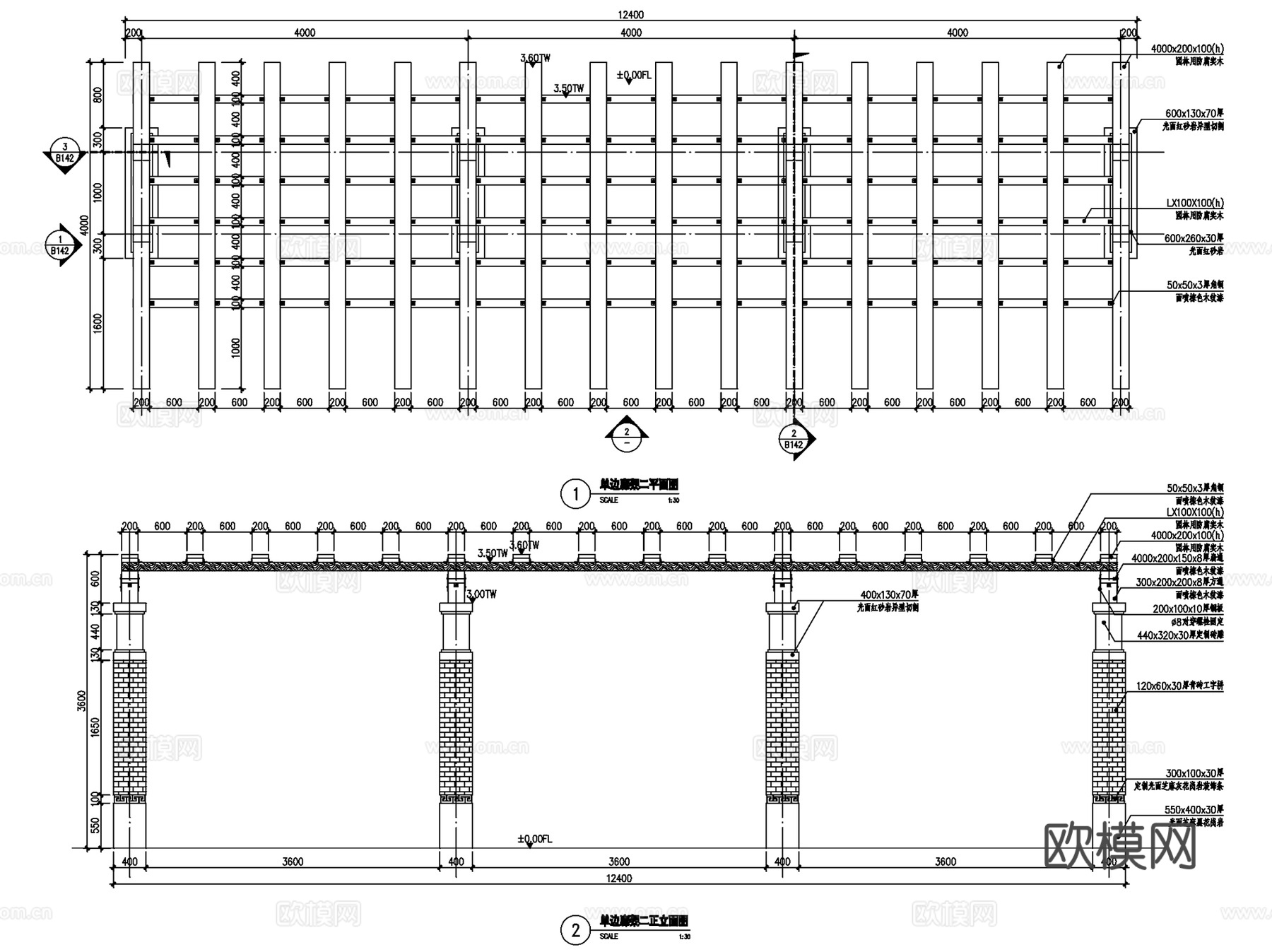 红楼滩滨水湿地公园景观CAD施工图全套cad施工图