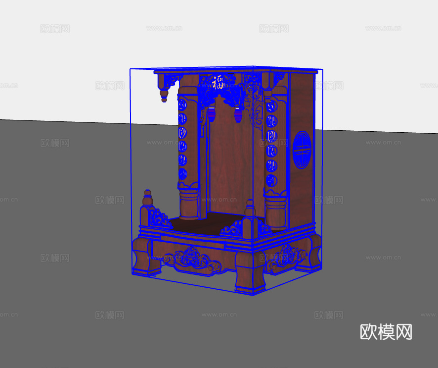 佛龛柜su模型
