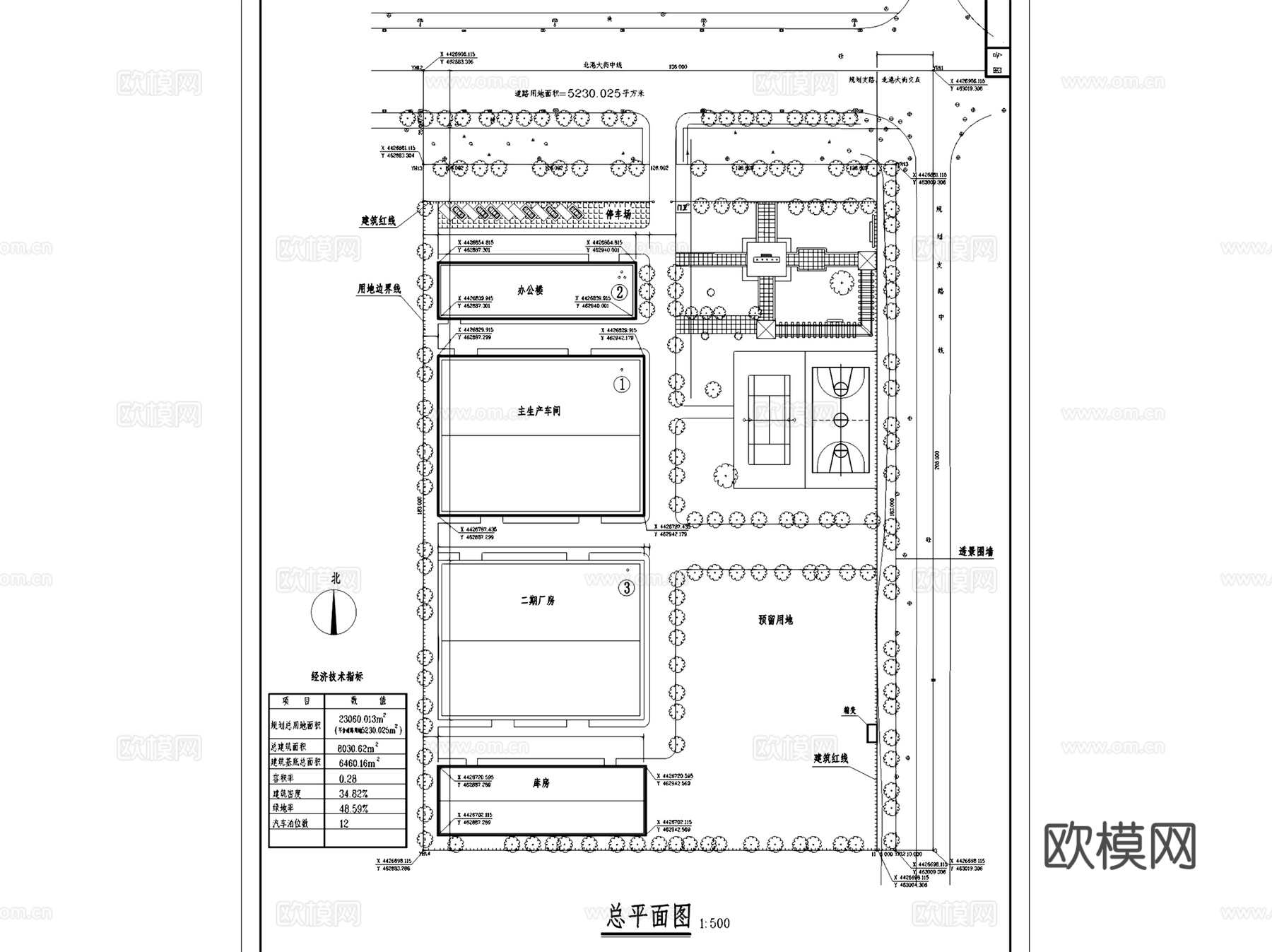 工业园区厂房规划绿化平面图CAD施工图集 40套cad施工图