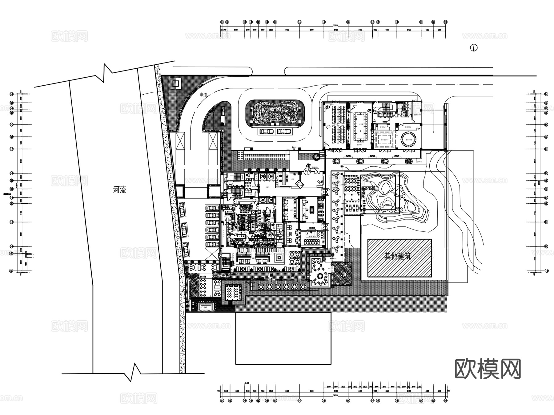 杭州远洲逸延酒店各层建筑平面CAD施工图集cad施工图