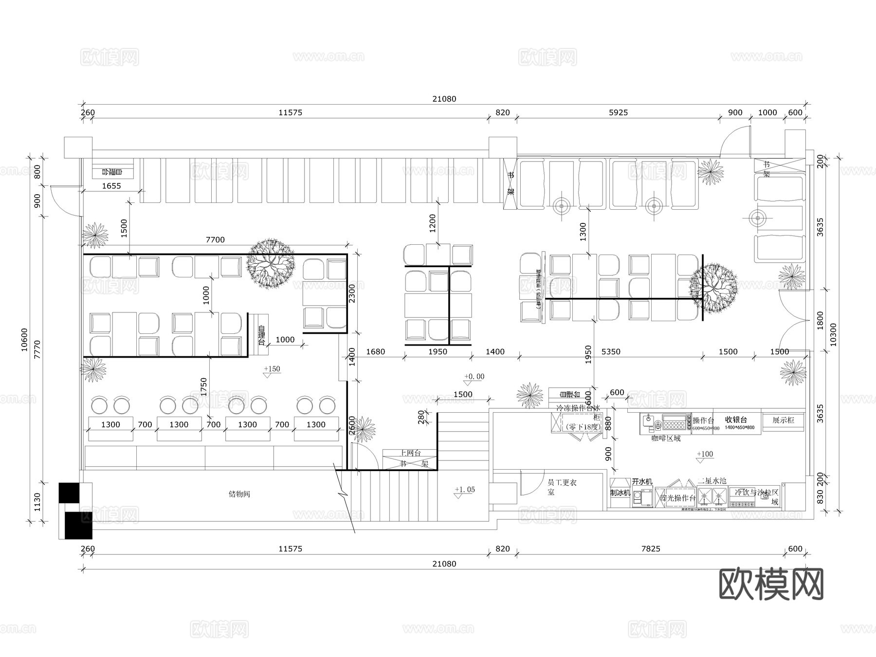 28套西餐厅牛排店餐厅餐饮空间CAD平面图cad施工图