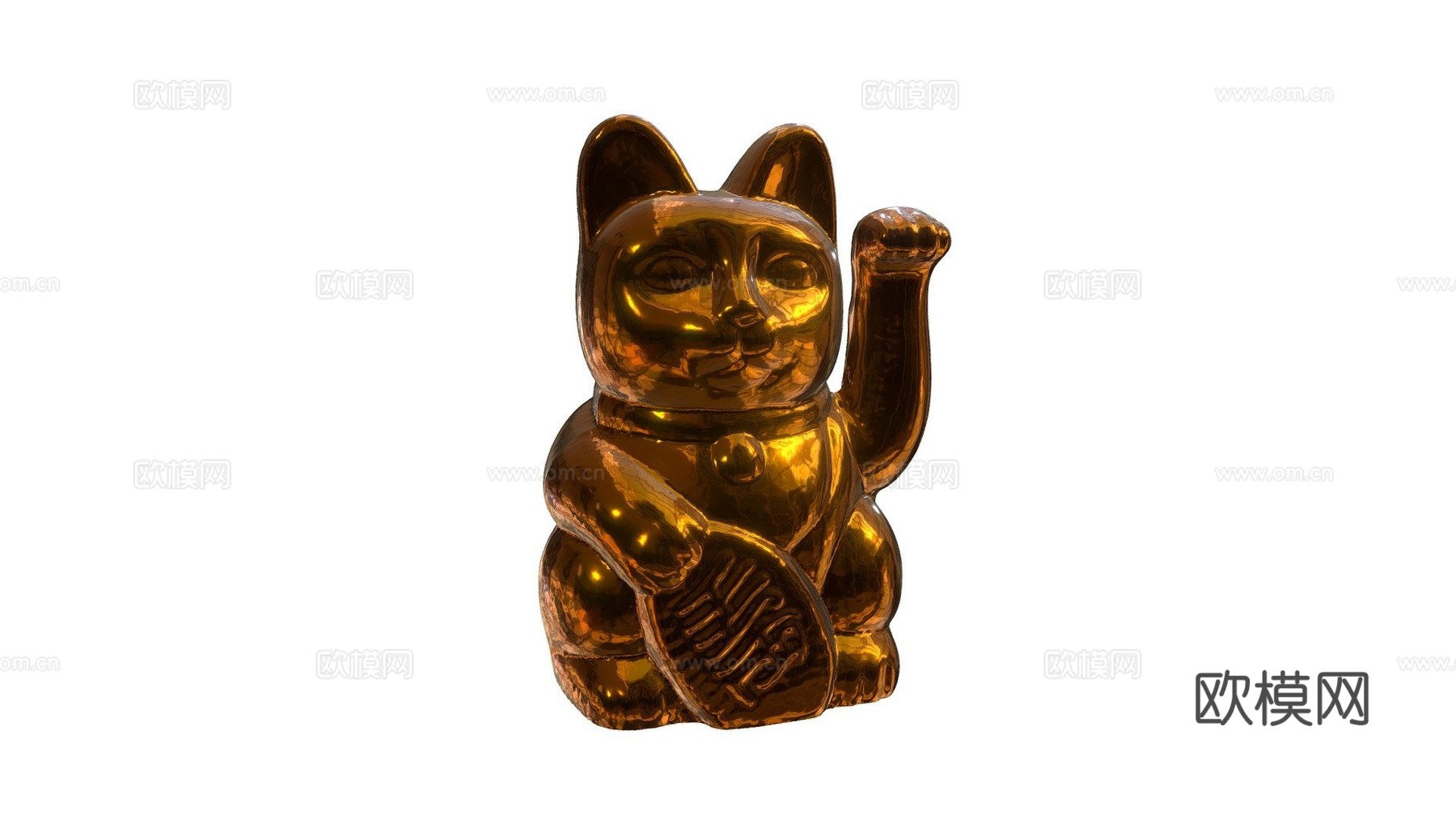 招财猫3d模型下载（渲染图1）