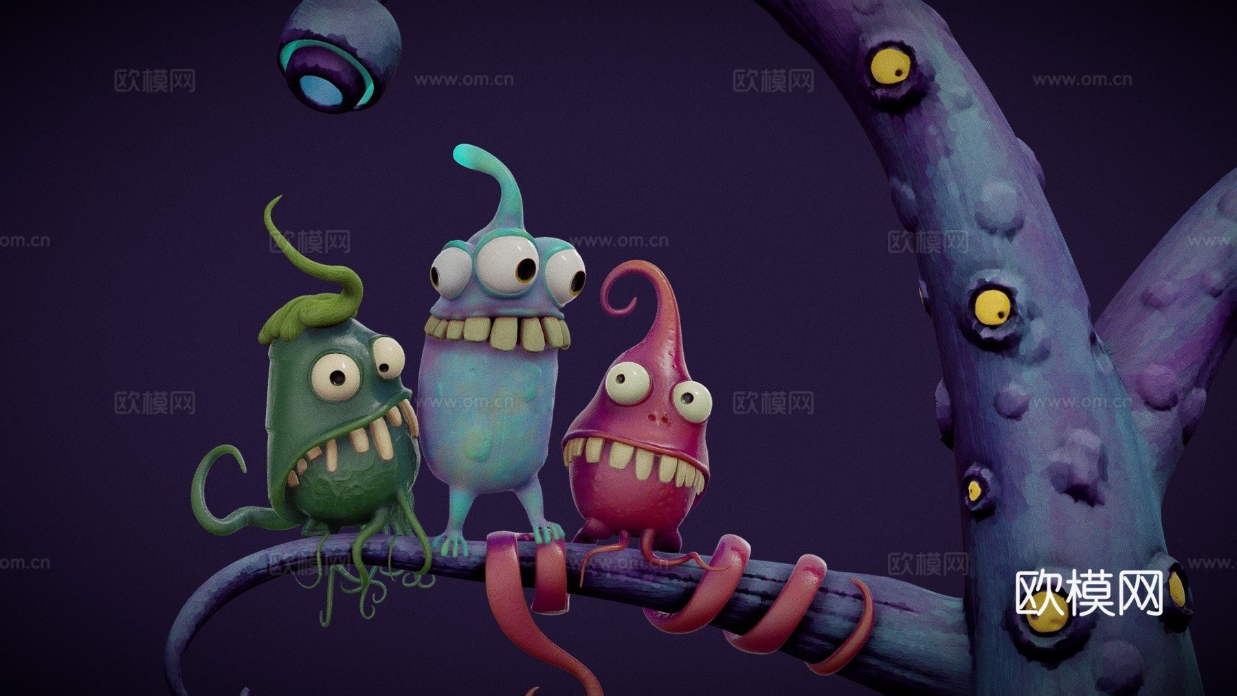 可爱怪物3d模型下载（渲染图1）