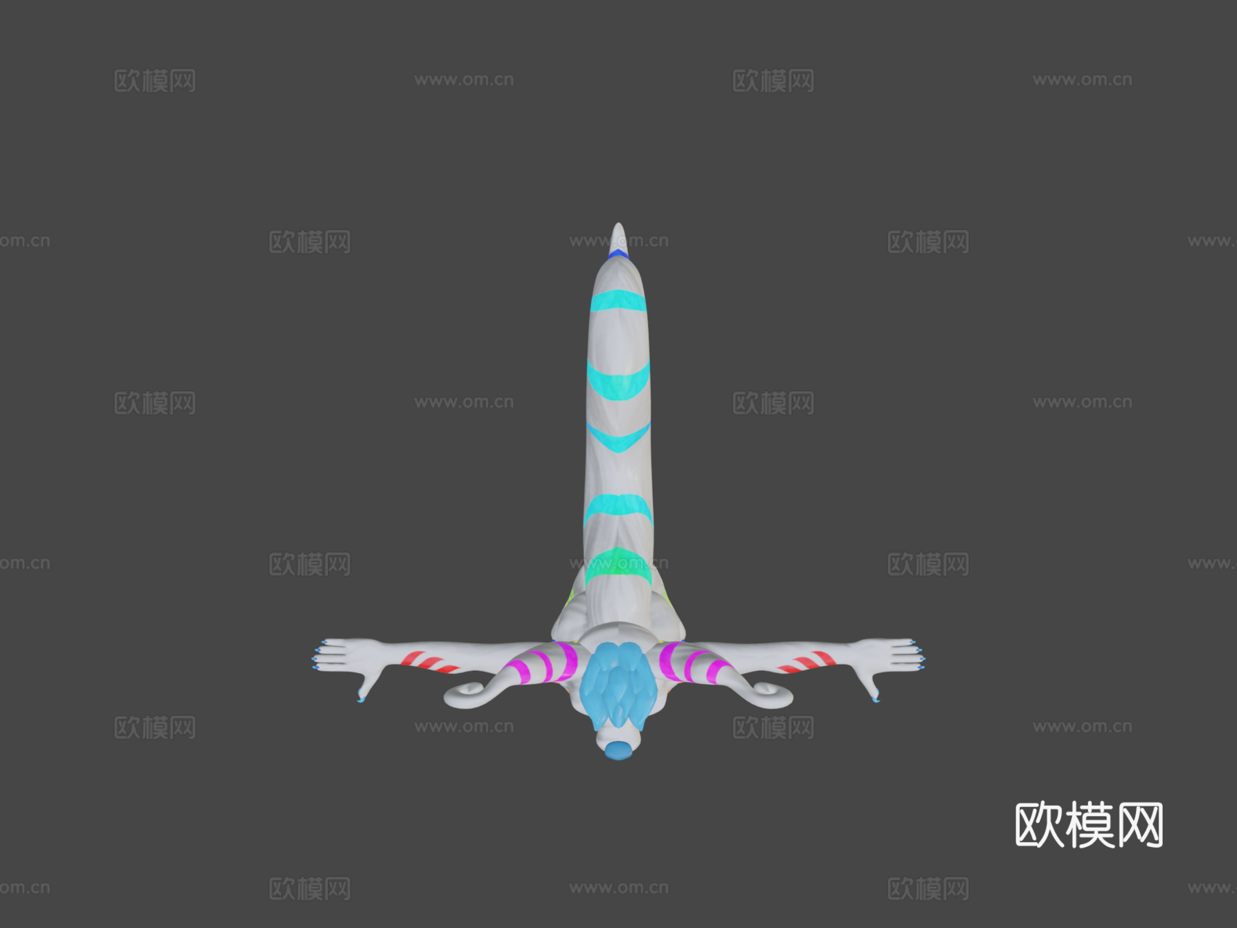 克鲁克斯-虚拟现实聊天&amp;虚拟主播头像3d模型下载（渲染图6）
