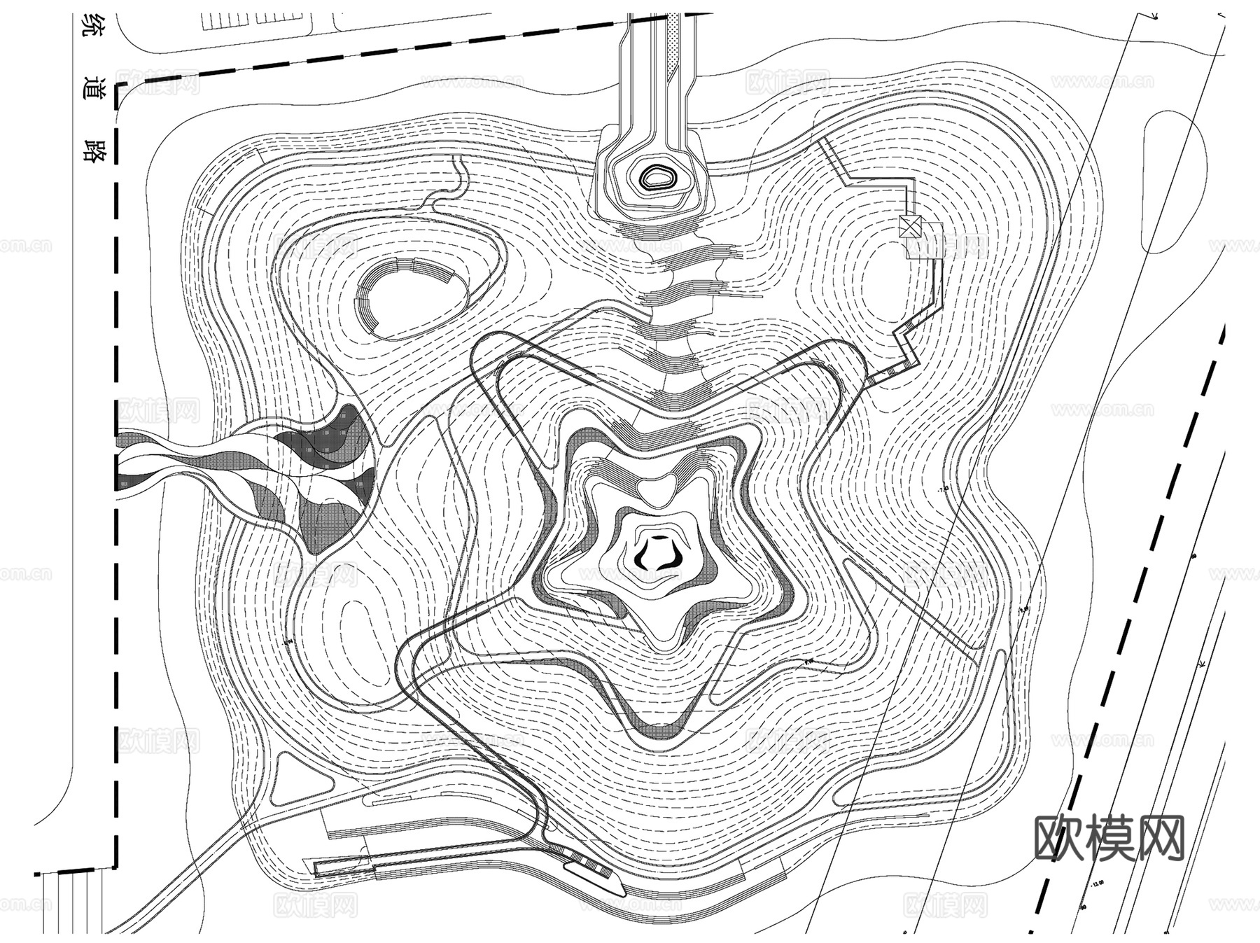 公园广场景观CAD总平面施工图集 11套cad施工图