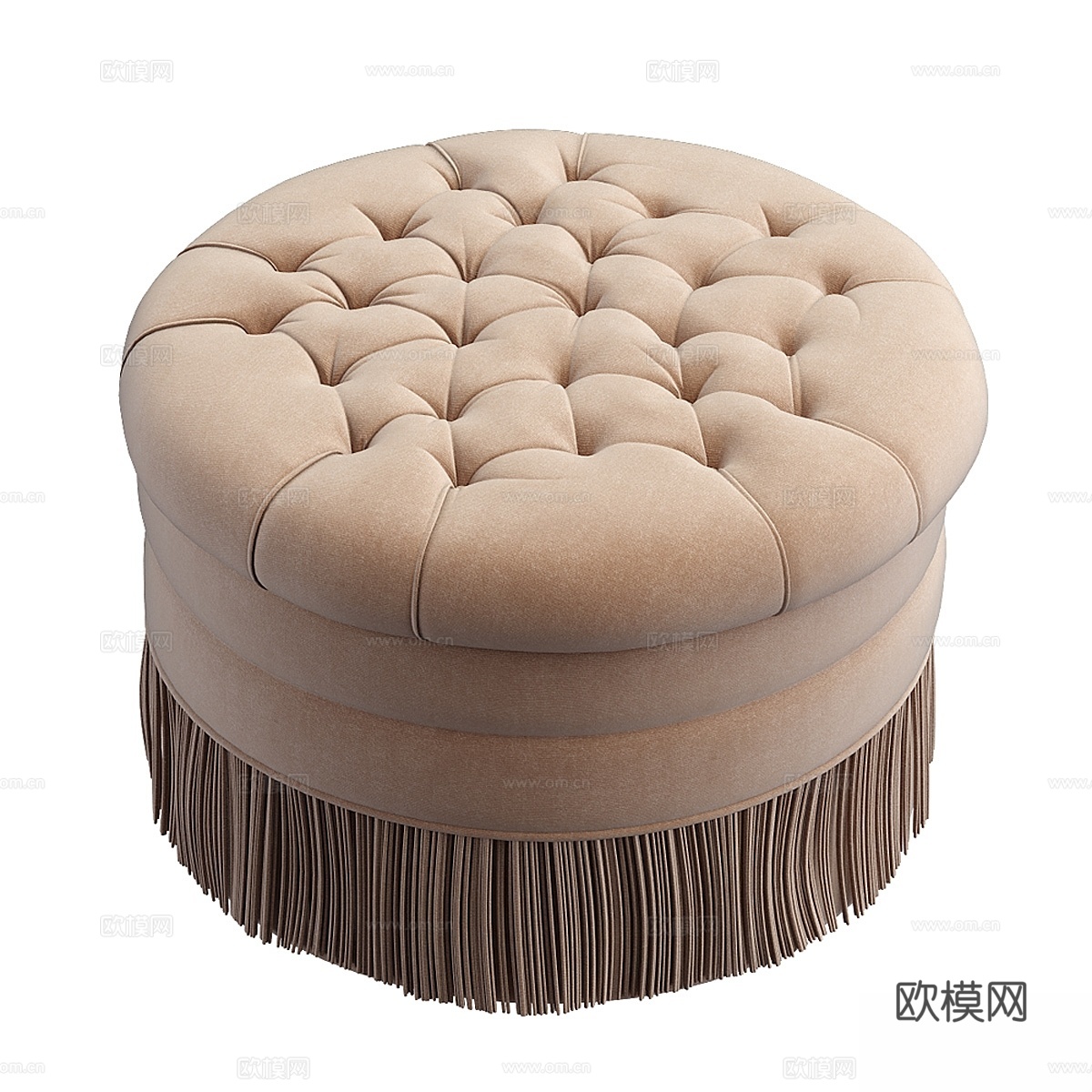 圆形簇绒脚凳3d模型下载