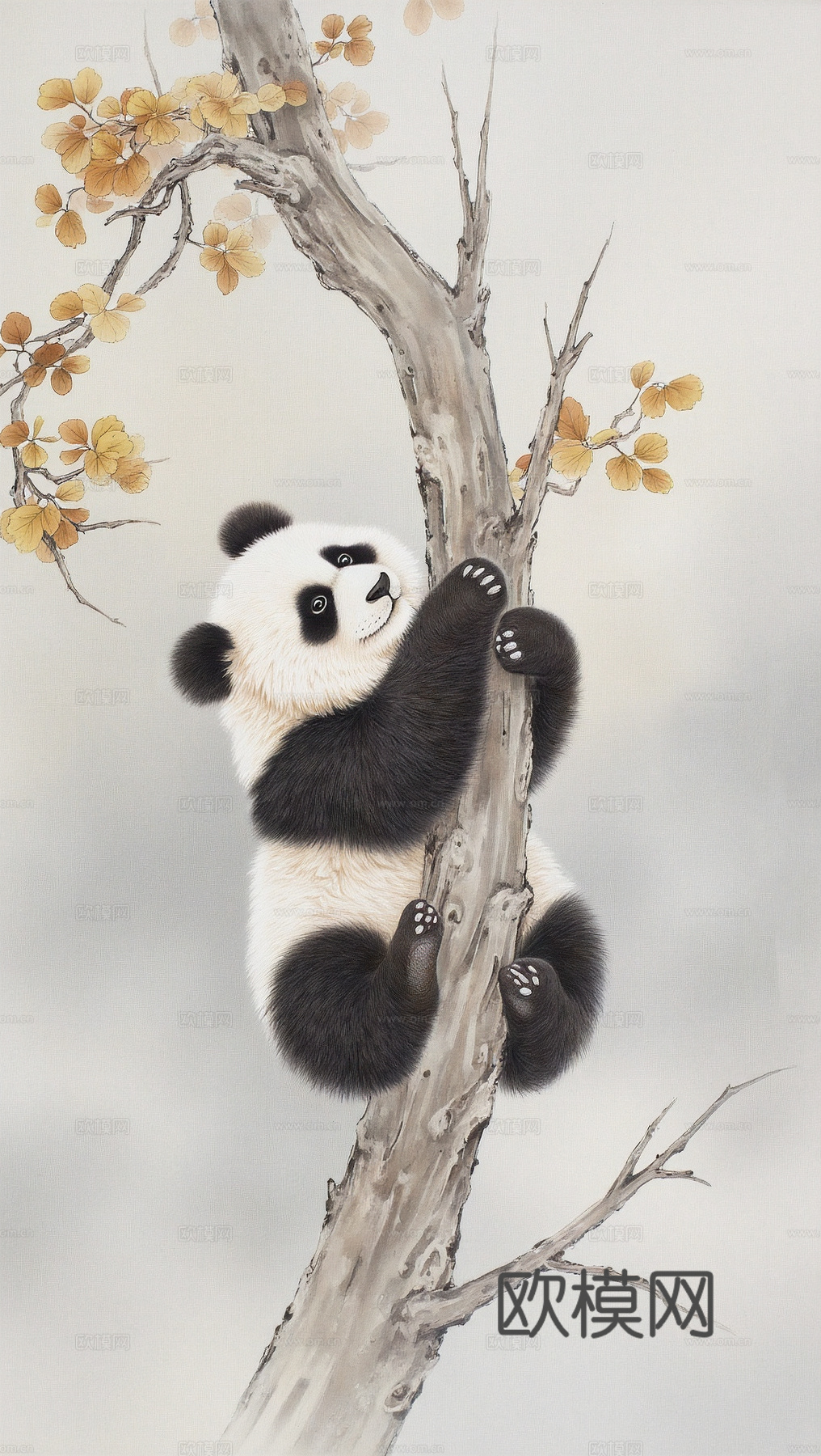 工笔动物画 国画 熊猫