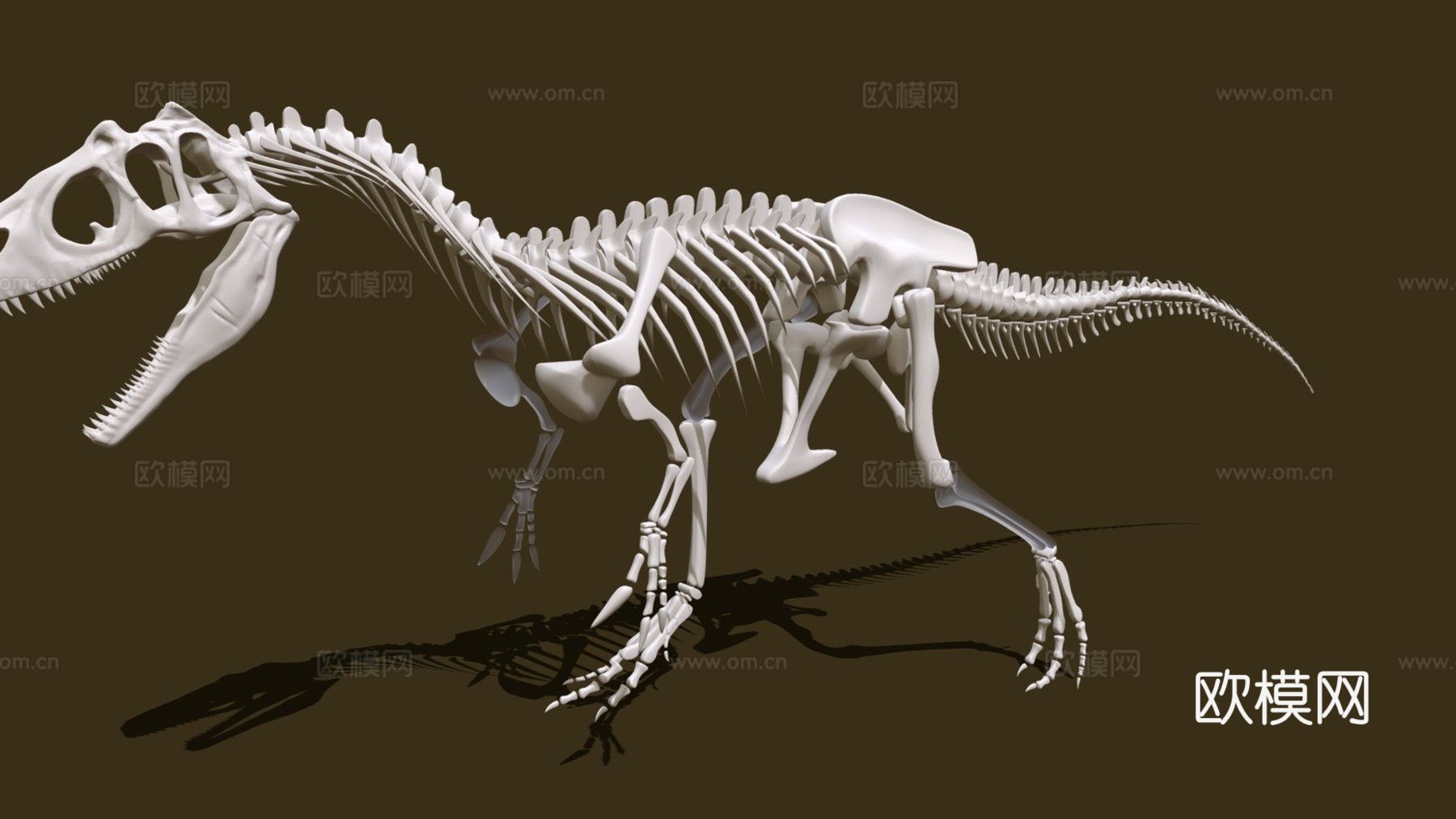 完整异特龙骨架3d模型下载（渲染图1）